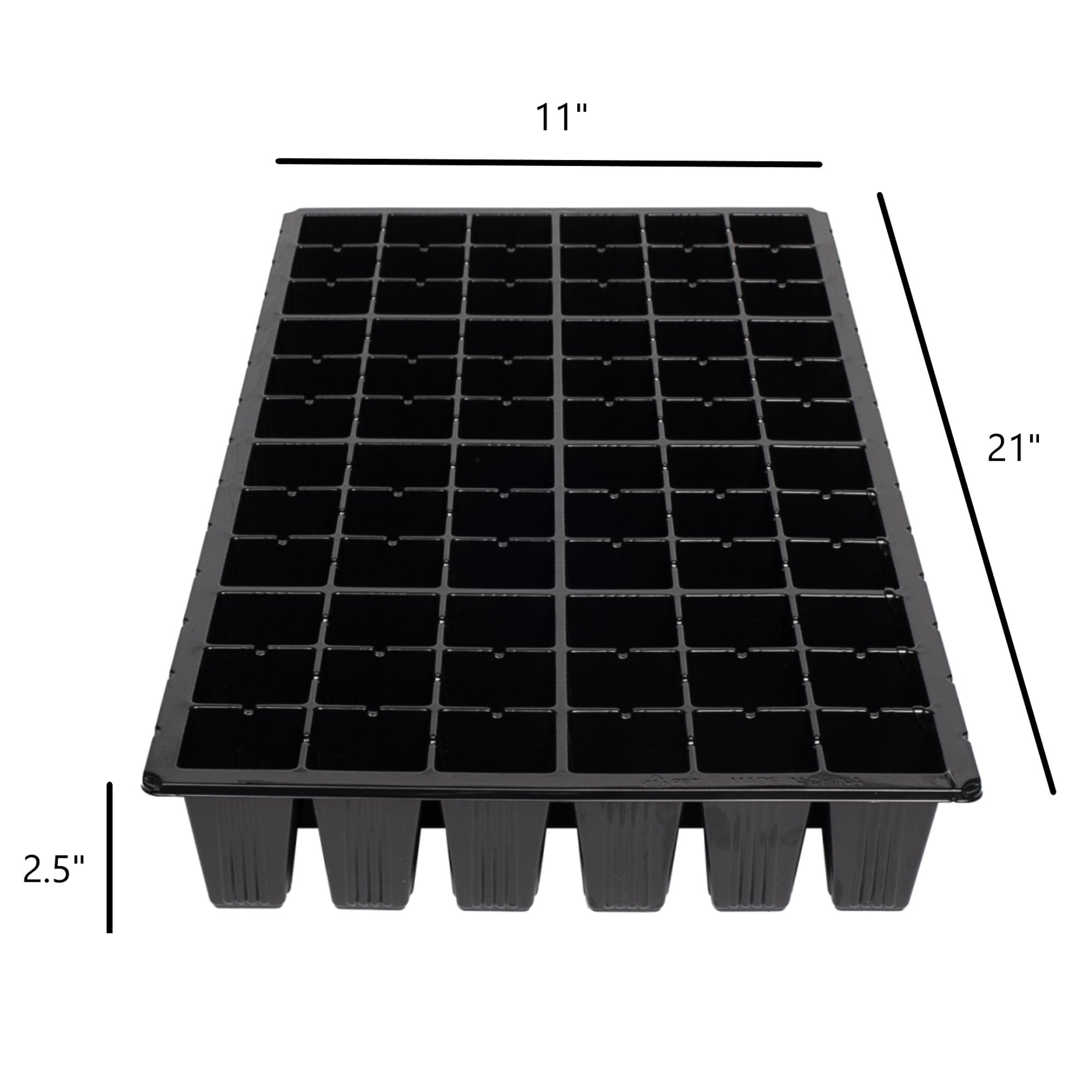 Sunpack 21"x11" 72-Cell Extra Strength Square Insert, for Greenhouses, Gardening, and Seedlings, Black, Fits 10"x20" Trays