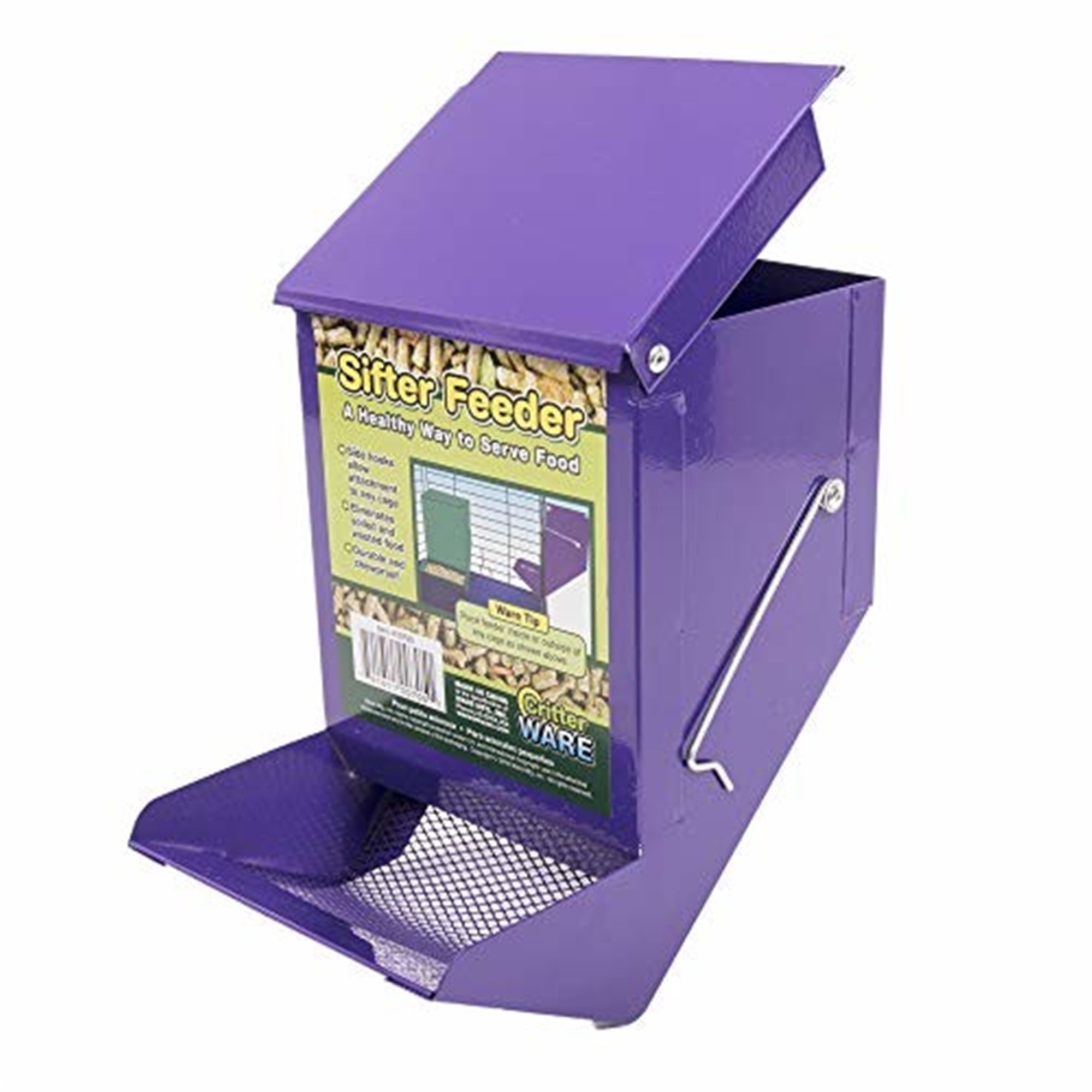 Ware Manufacturing Sifter Pet Feeder with Lid, Assorted Colors (Pack of 1)