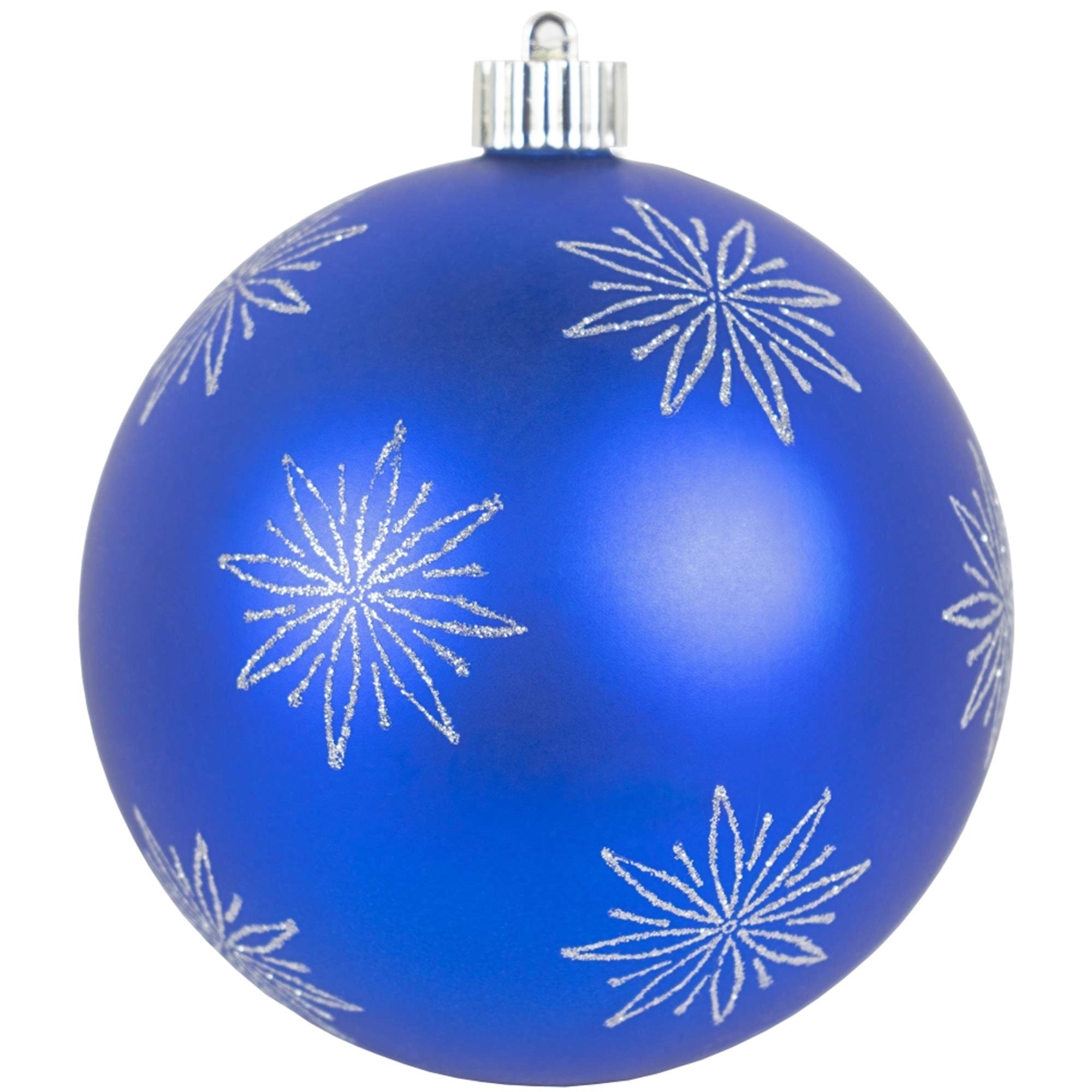 Christmas By Krebs Decorative Ball Ornament, 6 Inch, Blue & Silver (Pack of 8)