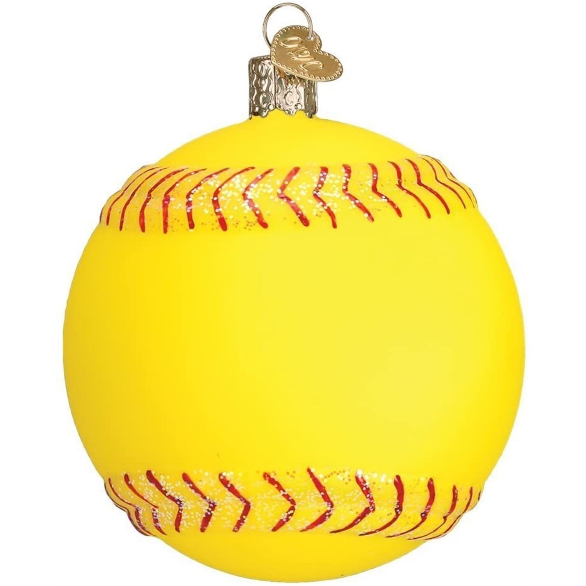 Old World Christmas Glass Blown Softball Ornament