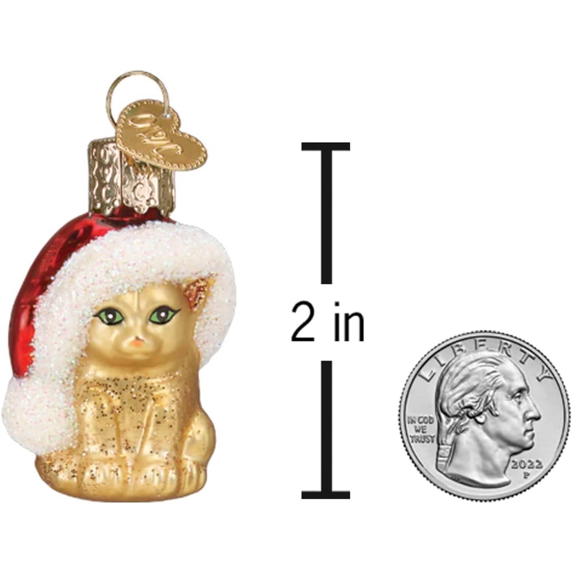 Old World Christmas Gumdrops Mini Santa's Kitten Glass Blown Ornament for Christmas Tree