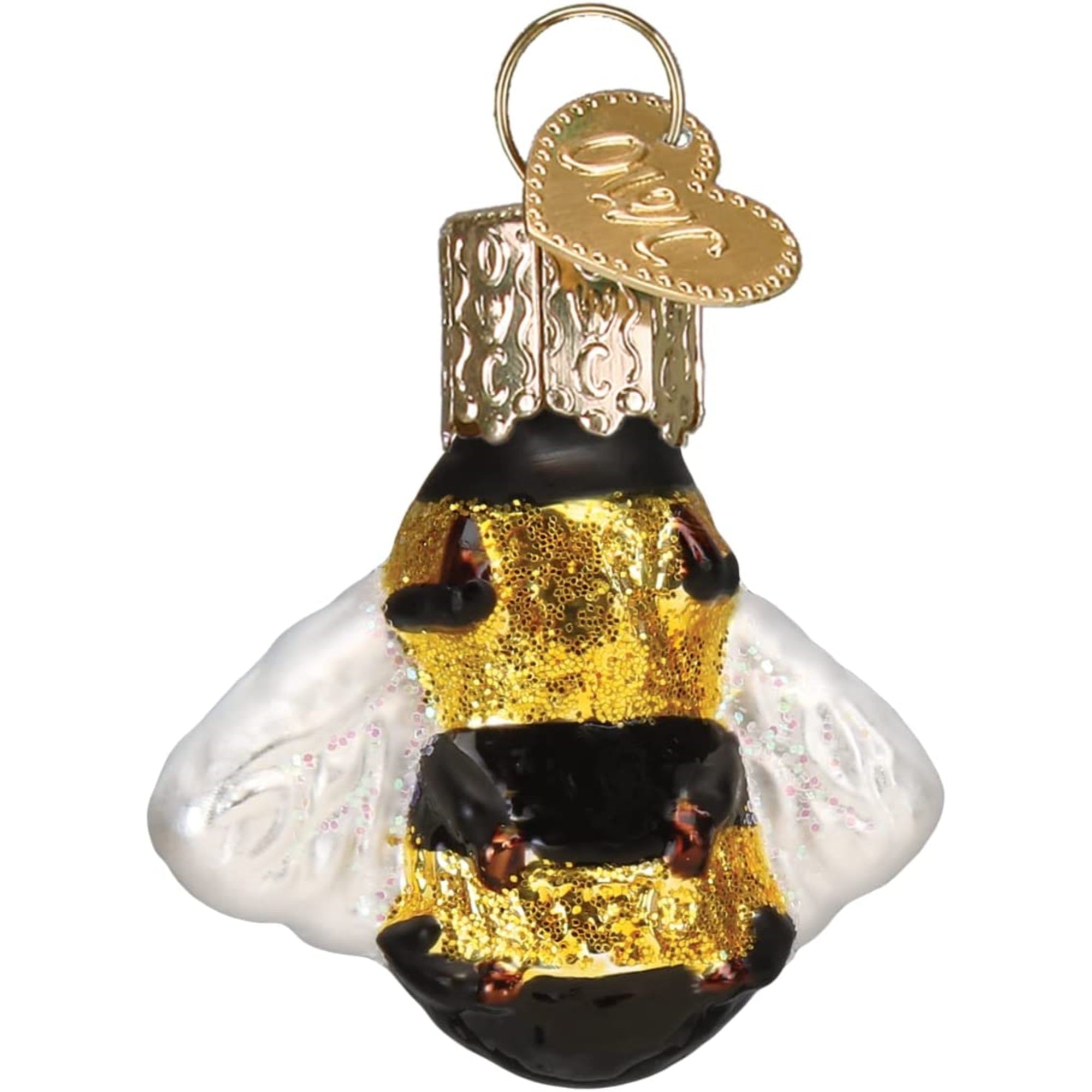 Old World Christmas Mini Glass Blown Honey Bee Ornament, 1.5"