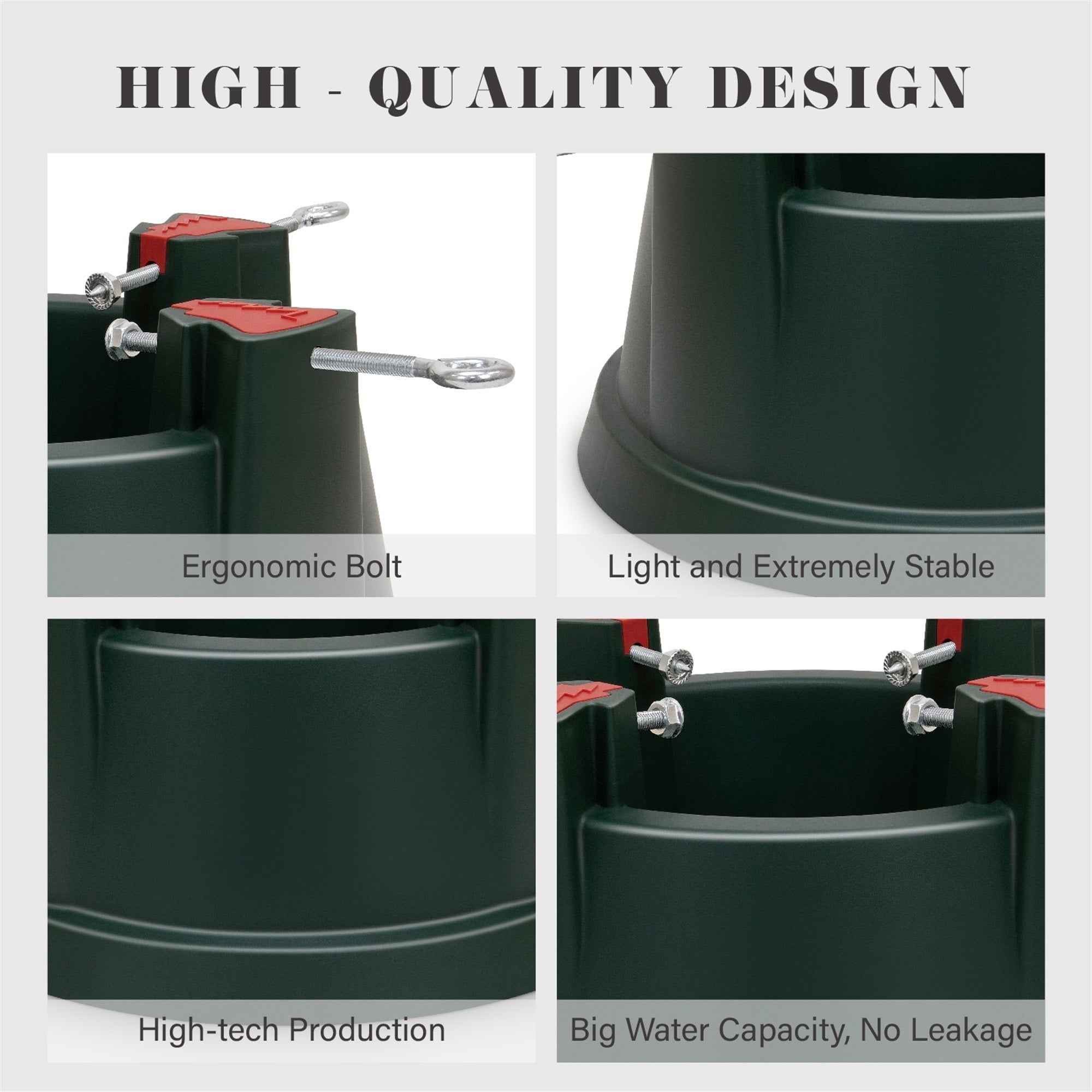 Tree Nest Plastic Castle Tree Stand for Real Christmas Trees, Large, Green