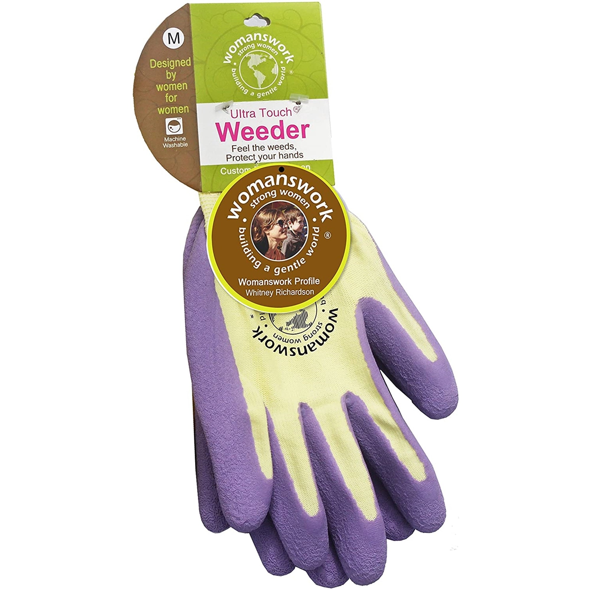 Womanswork Weeder Gardening Glove, Purple Medium