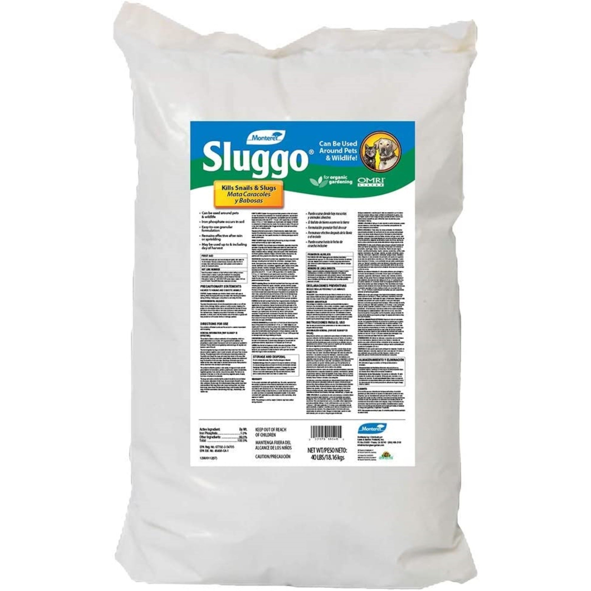 Monterey Sluggo Pet Safe Slug & Snail Control, 40 lb.