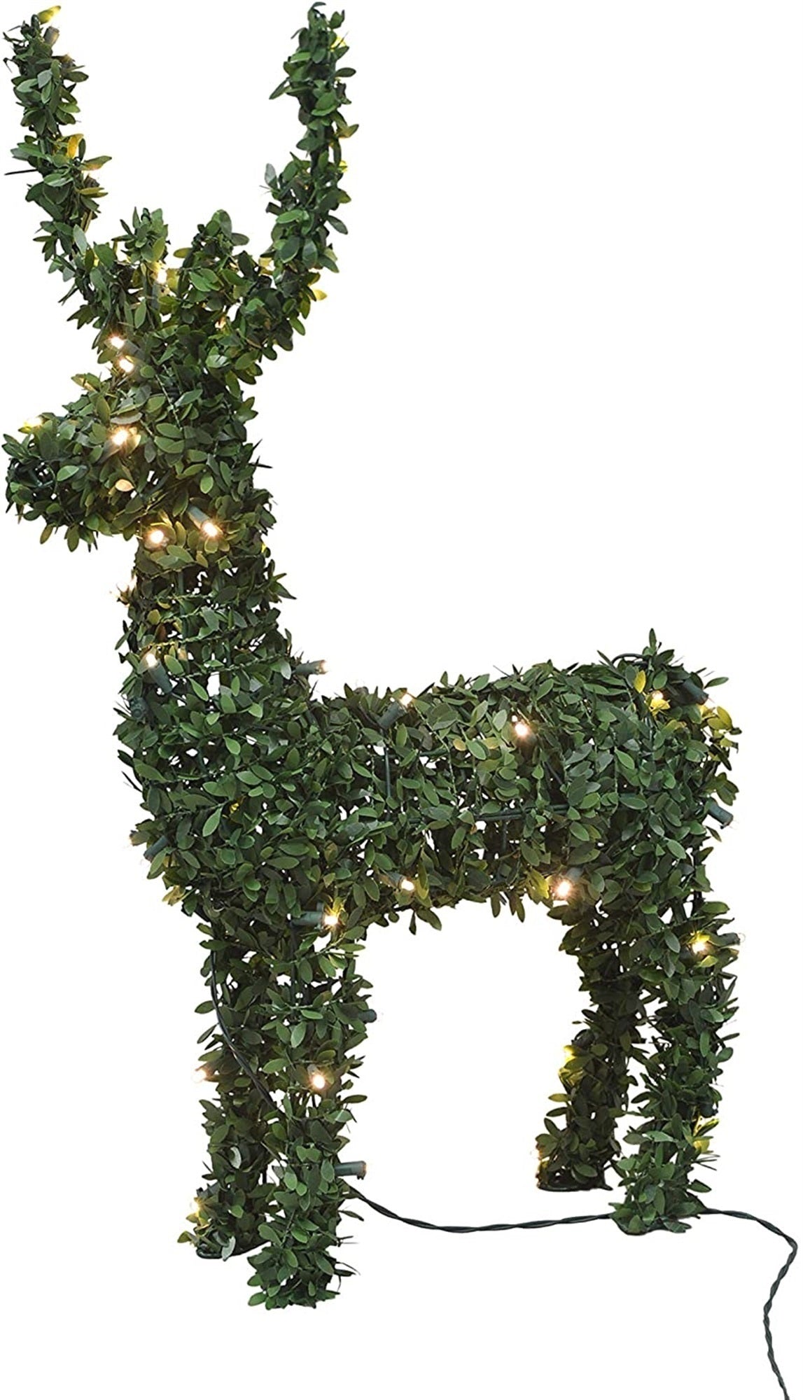 Product Works PreLit Lights Artificial Outdoor Reindeer Topiary Yard Decor, 32"