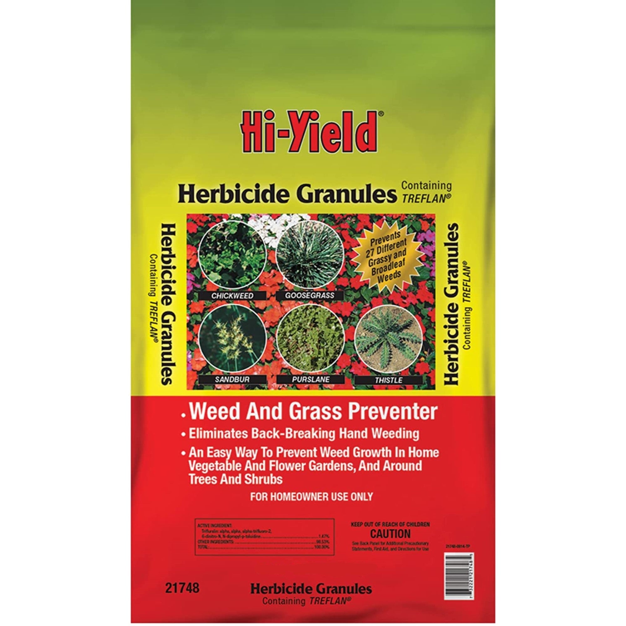 Hi-Yield Herbicide Granules Weed and Grass Preventer, 15 Pound Bag