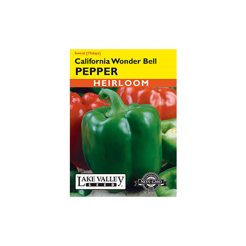 Lake Valley Seed Pepper, Sweet California Wonder Green Bell, 0.45g