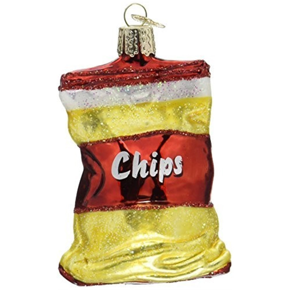 Old World Christmas Glass Blown Bag of Chips Ornament