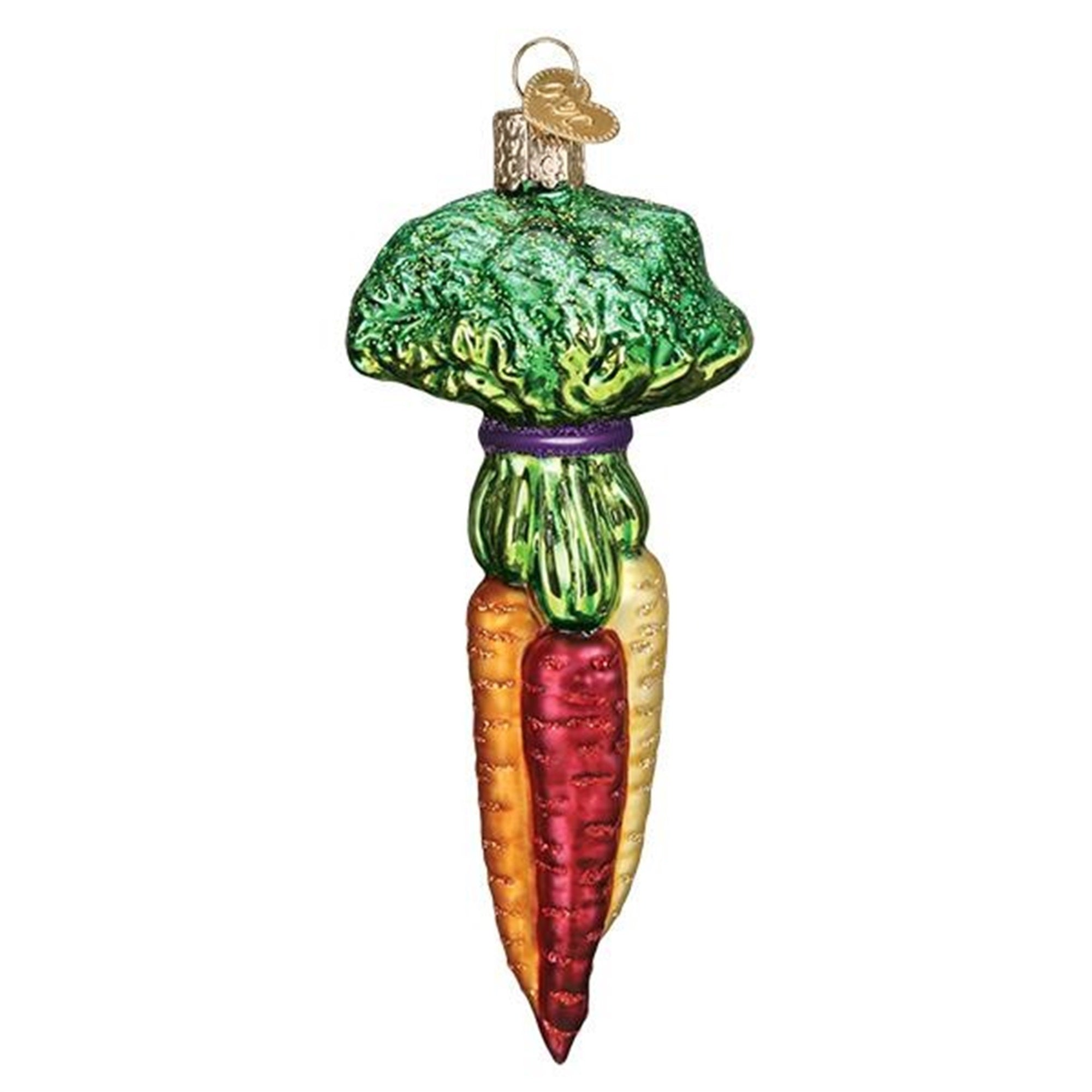 Old World Christmas Rainbow Carrots Glass Tree Ornament