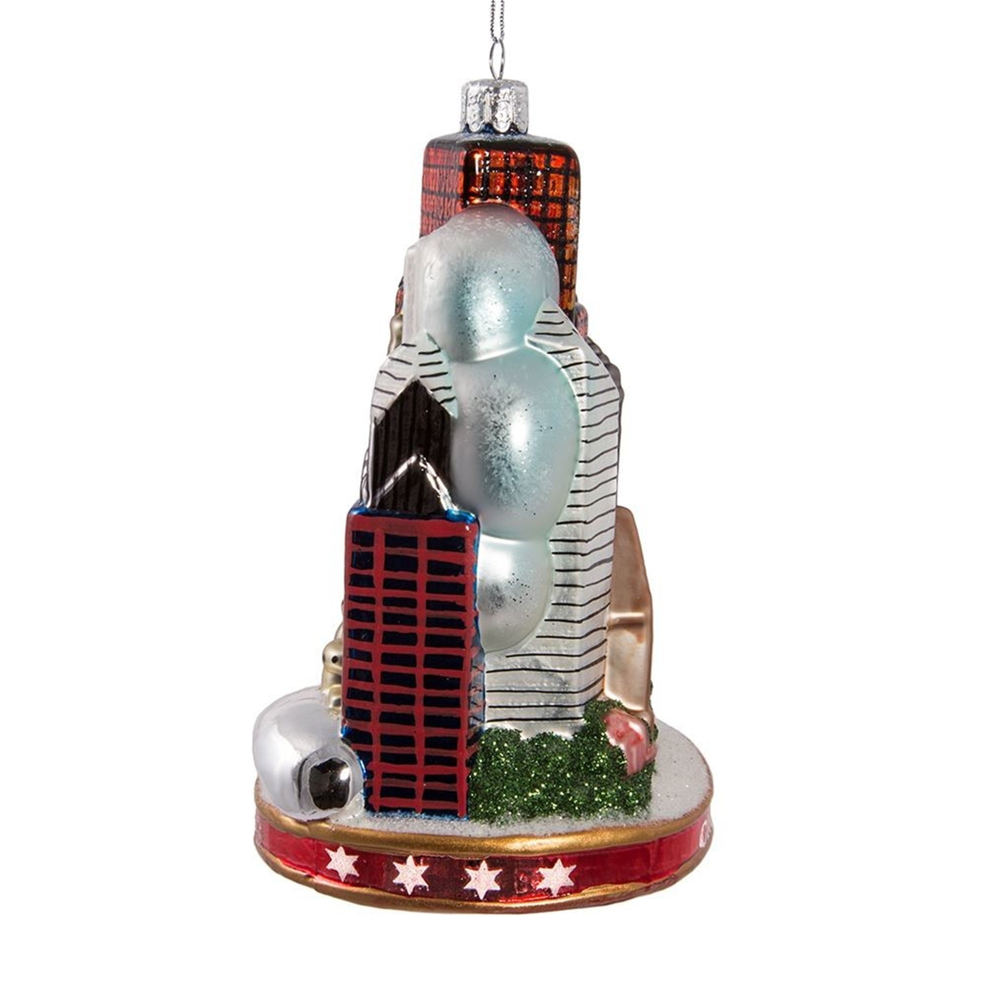 Kurt Adler Glass Chicago City Ornament, 5"