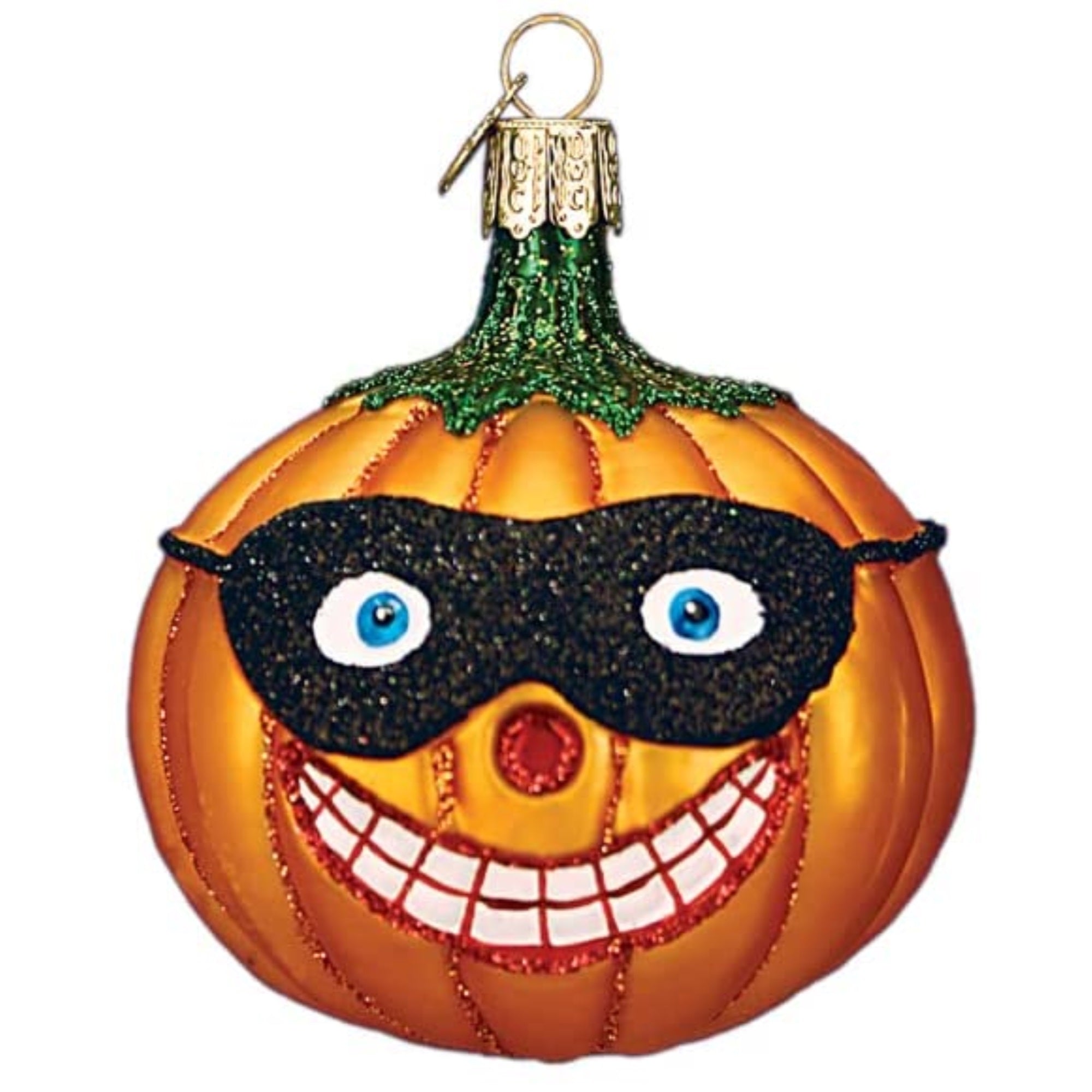 Old World Christmas Masked Jolly Jack O'Lantern Glass Blown Ornament