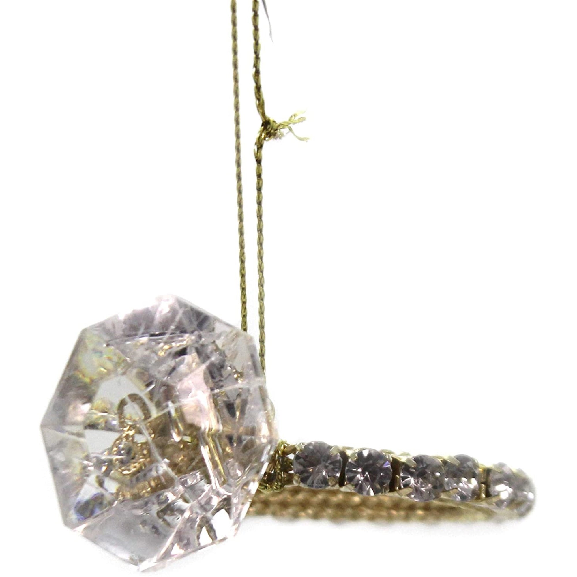 Kurt Adler Holiday Shiny Diamond Ring Hanging Christmas Ornament