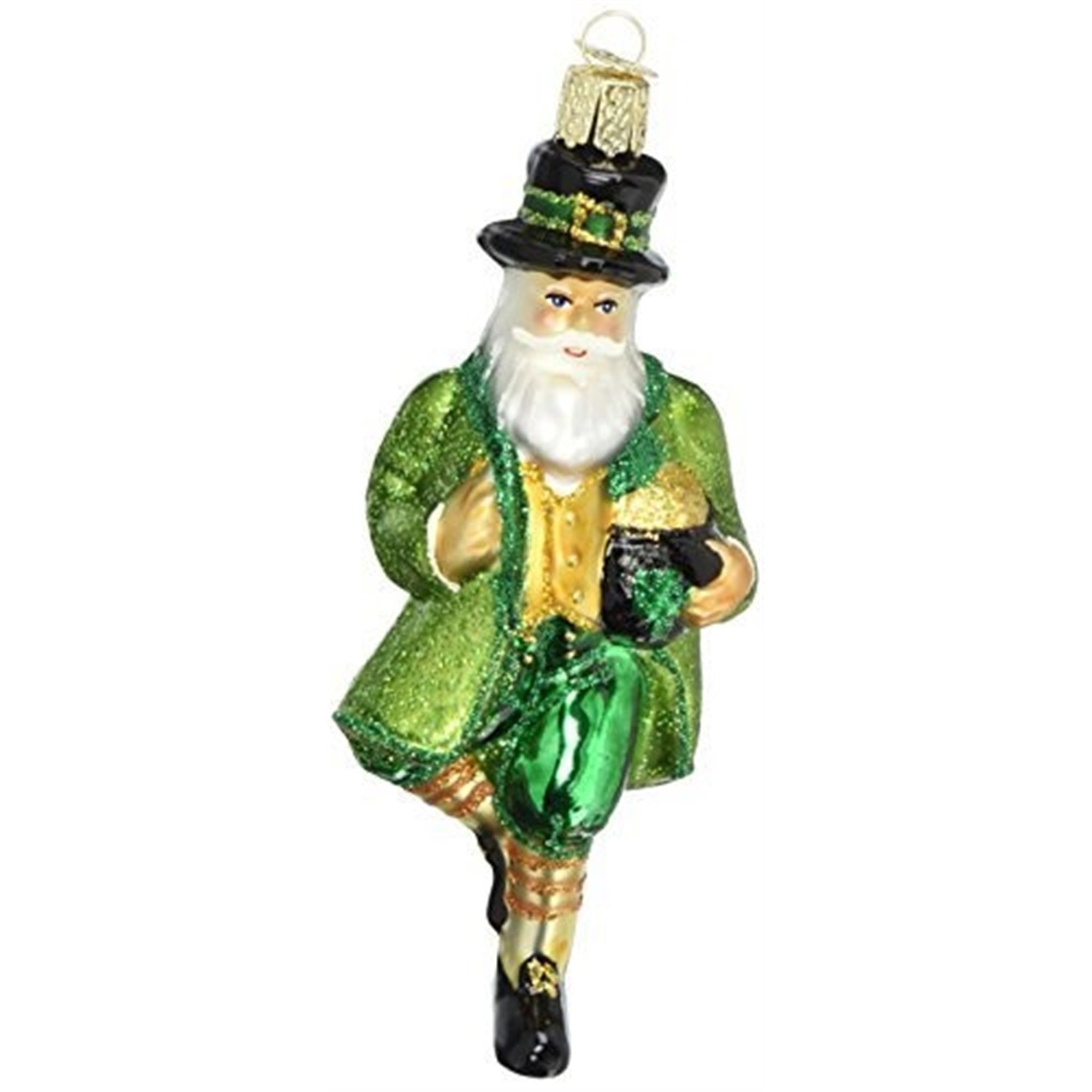 Old World Christmas Irish Santa Glass Blown Ornament