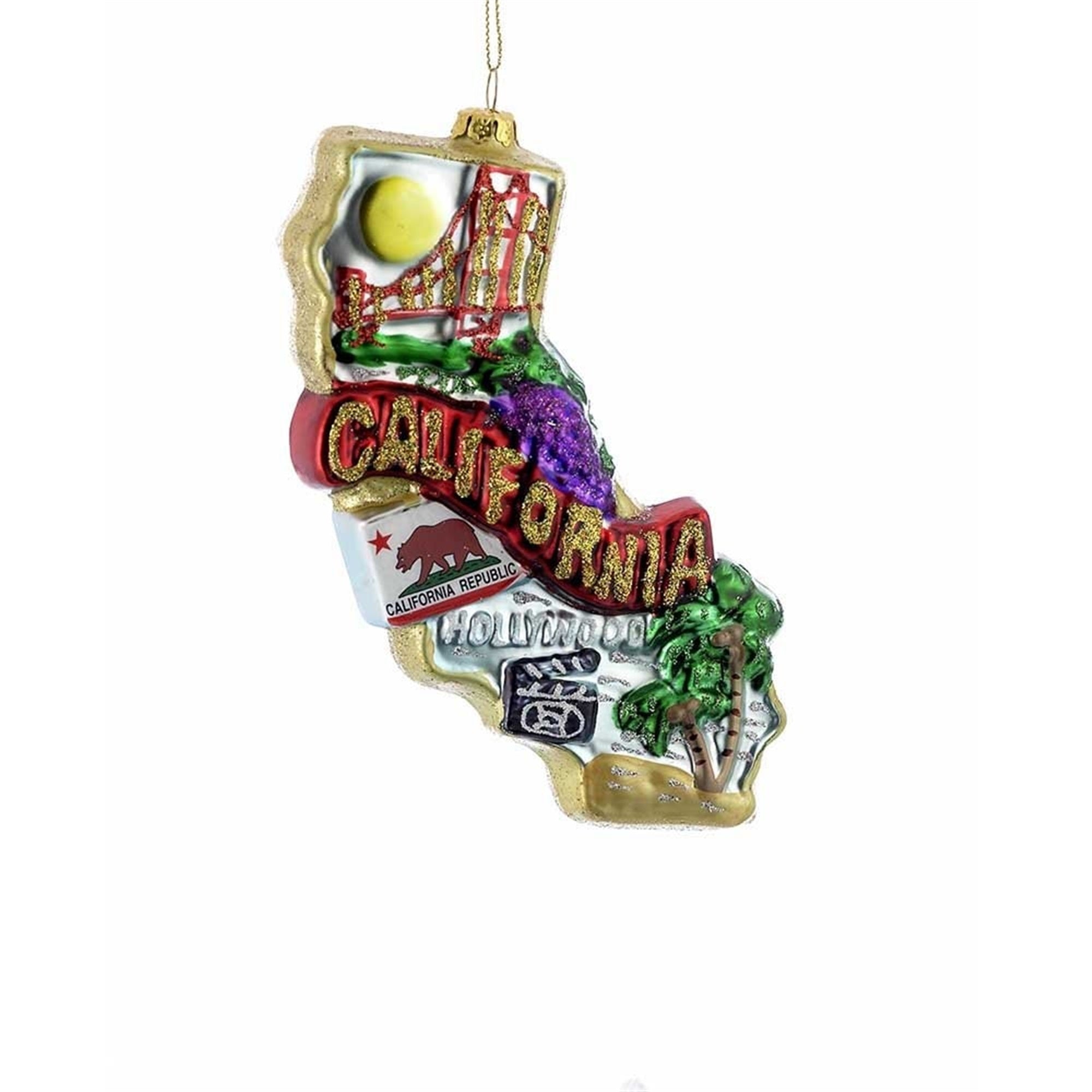Kurt Adler California Glass Ornament, 6-1/2-Inch