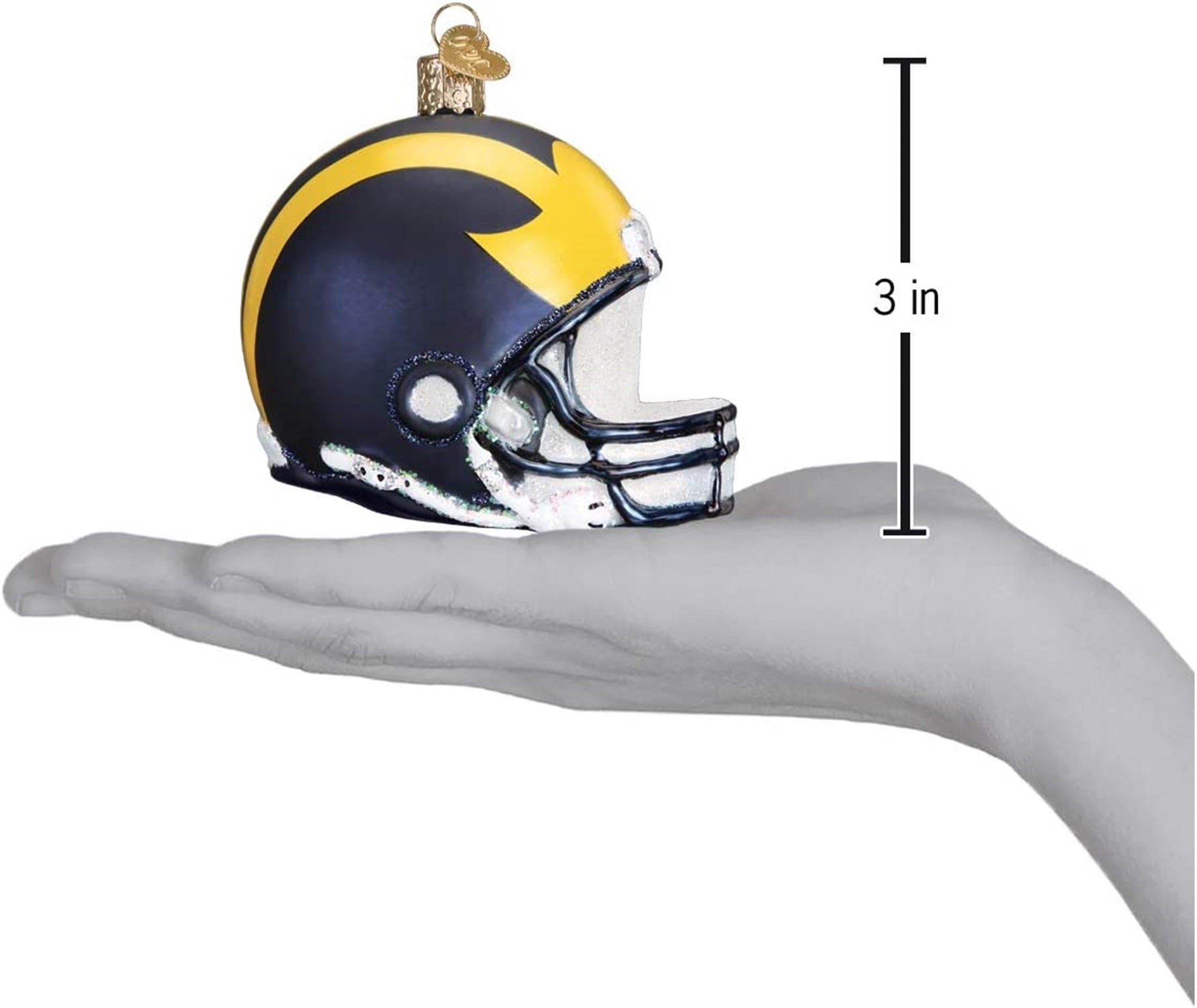 Old World Christmas Michigan Football Helmet Glass Ornament For Christmas Tree