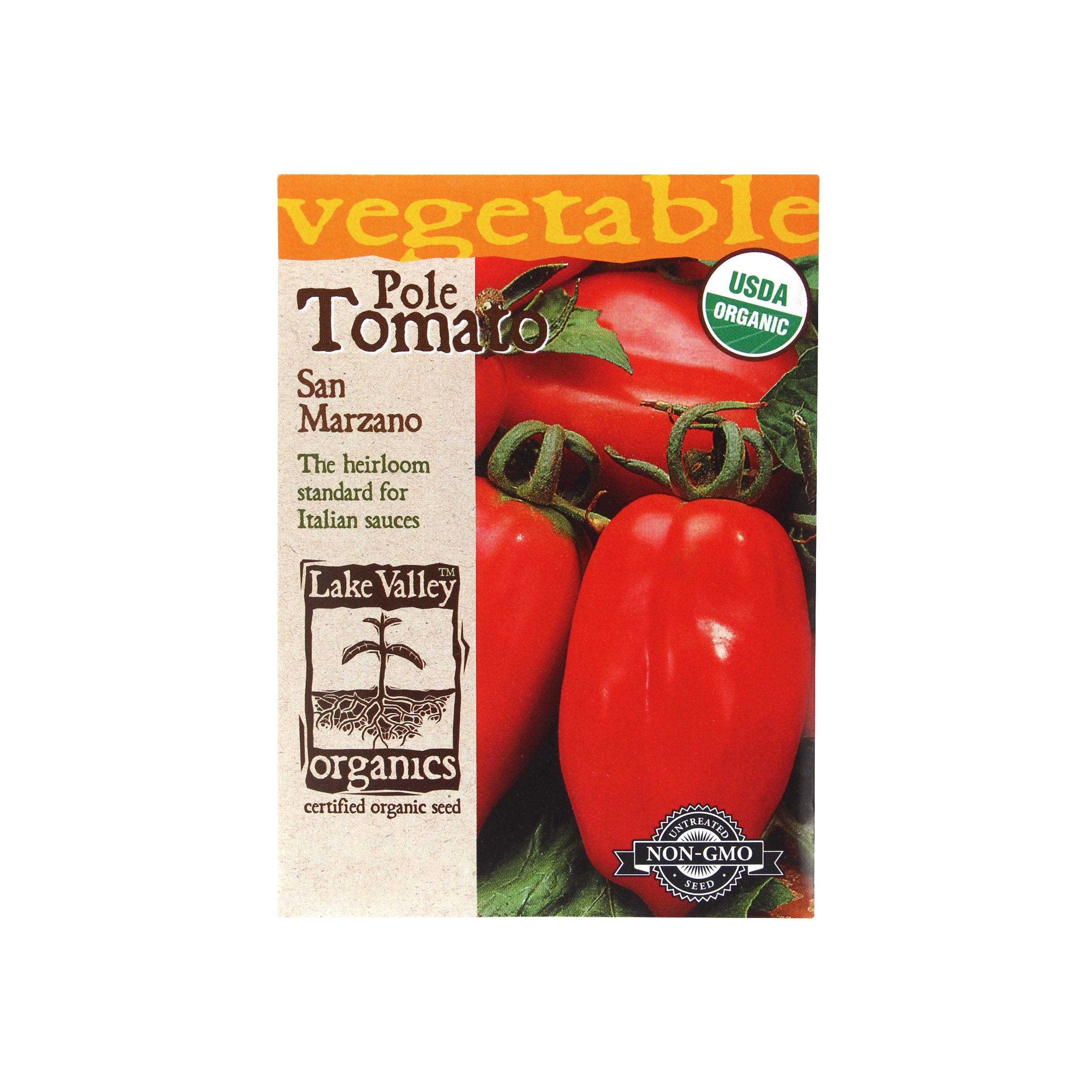 Lake Valley Seed Tomato Organic Pole, San Marzano Vegetable Seeds, 0.30g