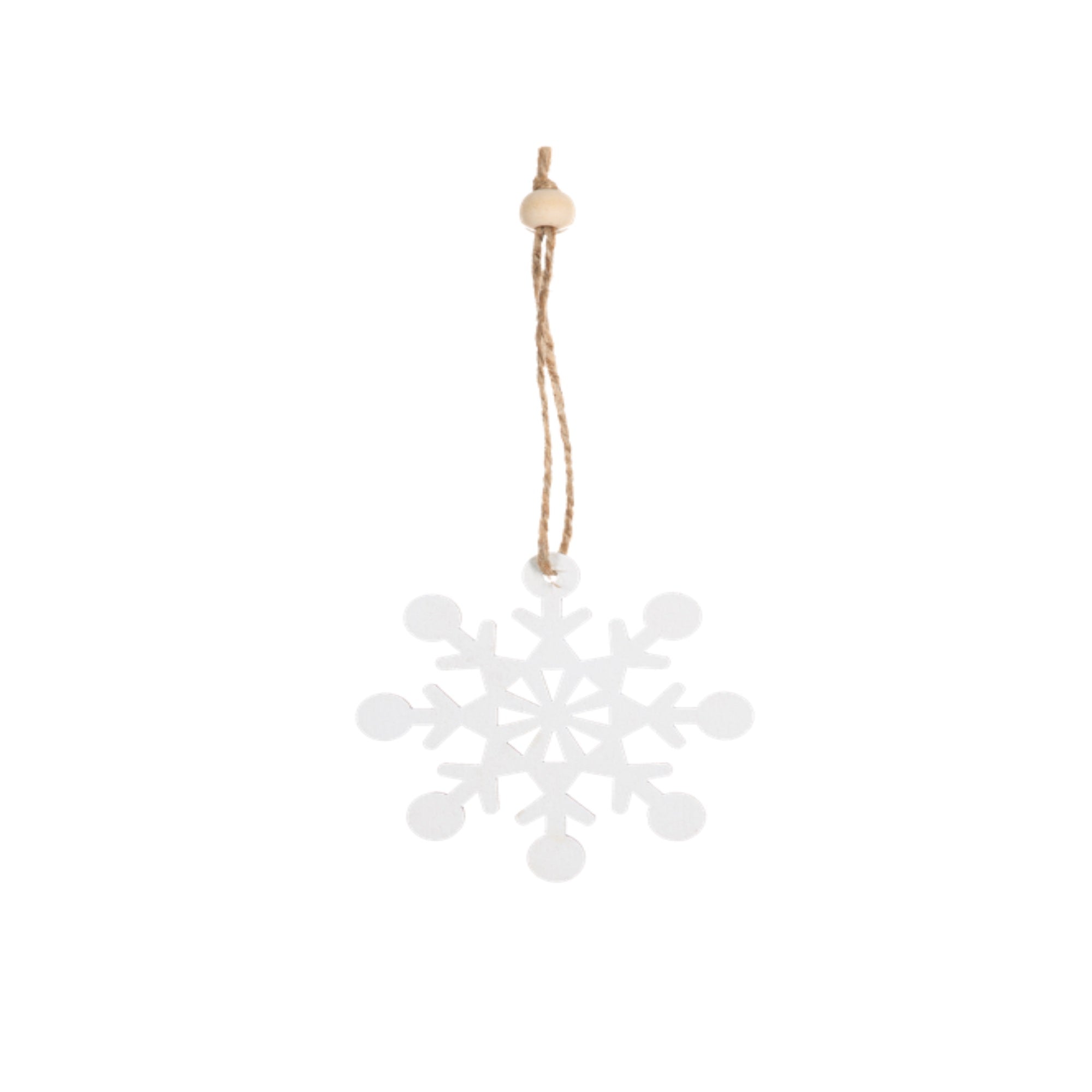 Ganz Natural Wooden Snowflake Ornament Boxed Set, 9-Piece Set, Assorted Styles, White