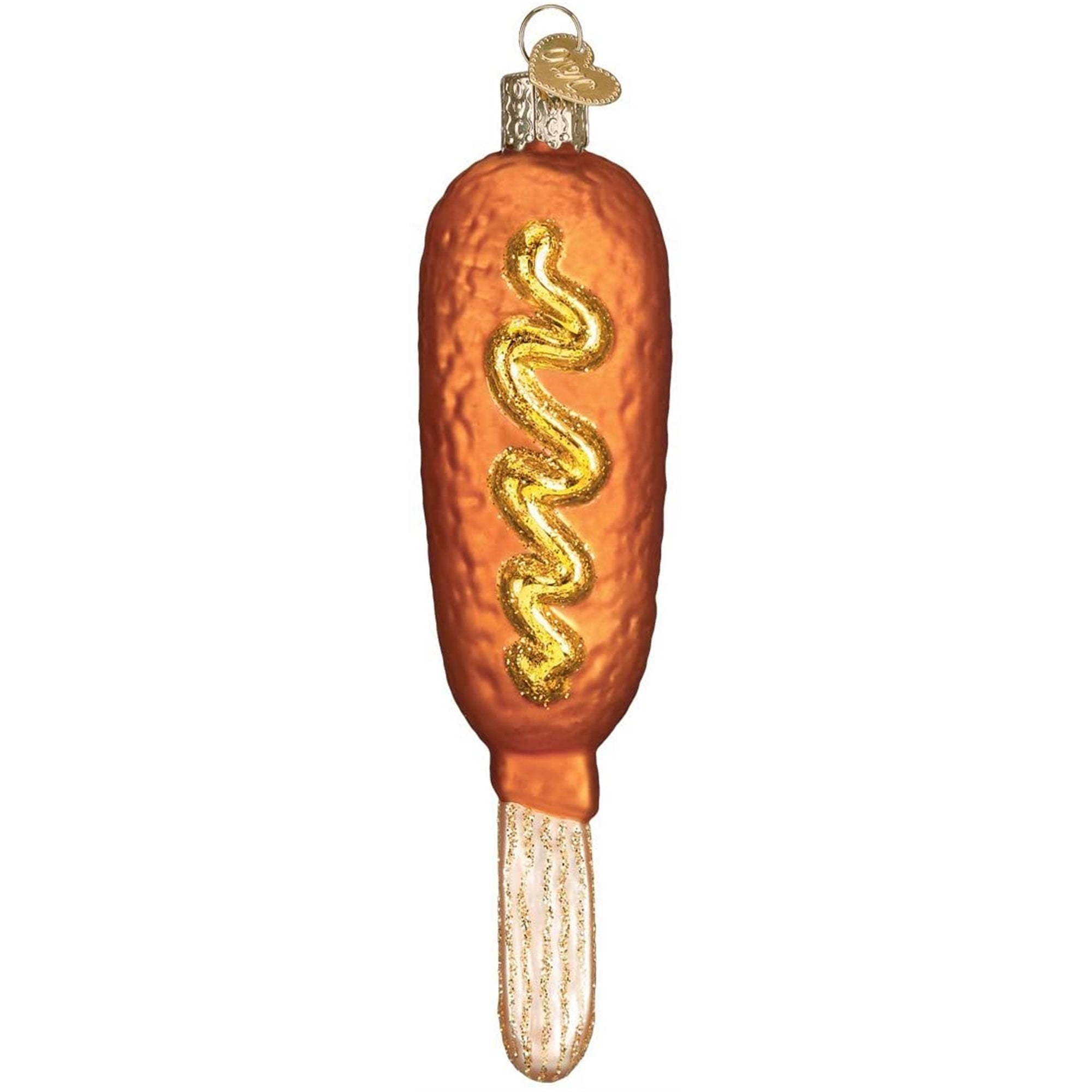 Old World Christmas Glass Blown Ornament Corn Dog, 5.25"
