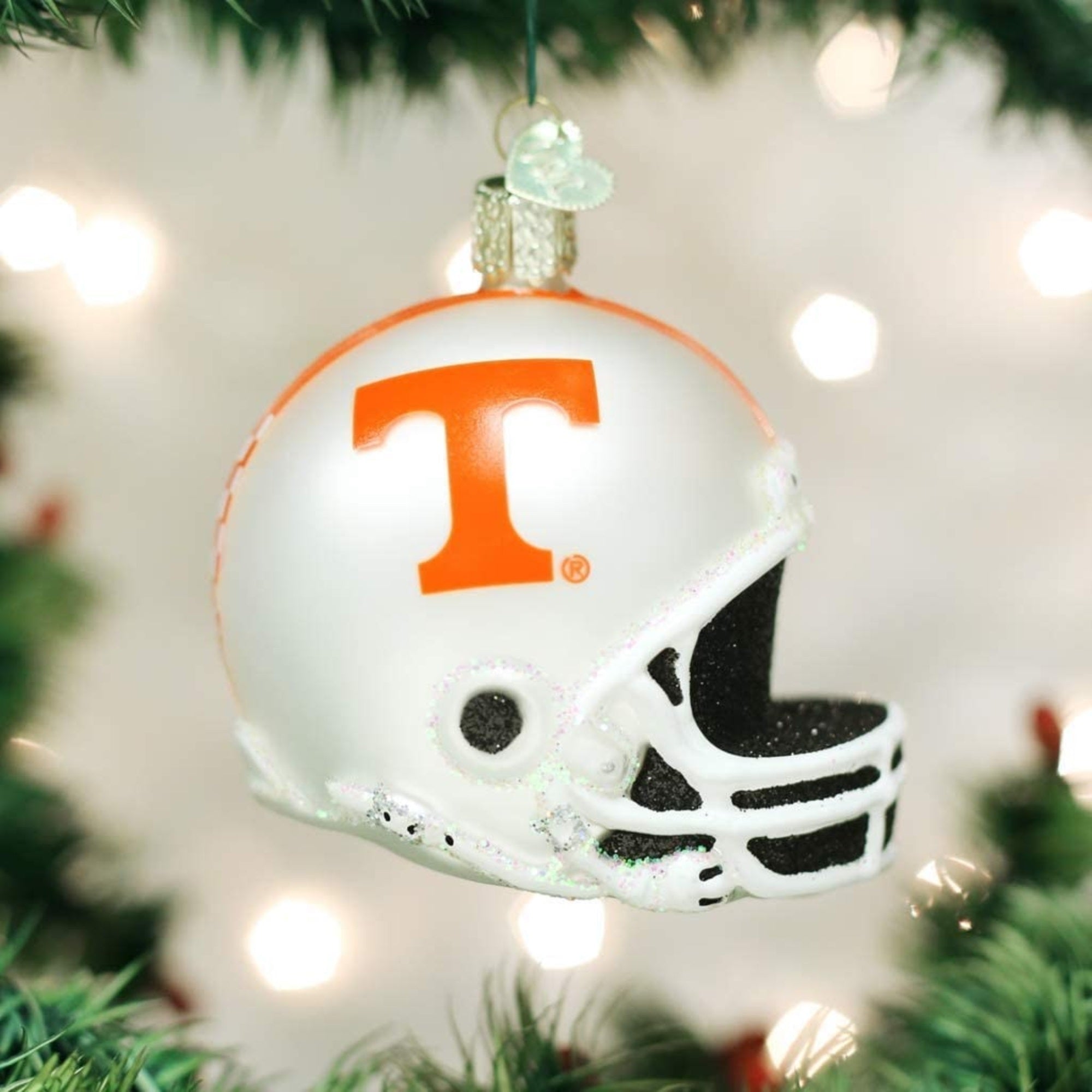 Old World Christmas Hanging Glass Tree Ornament, Tennessee Volunteers Helmet