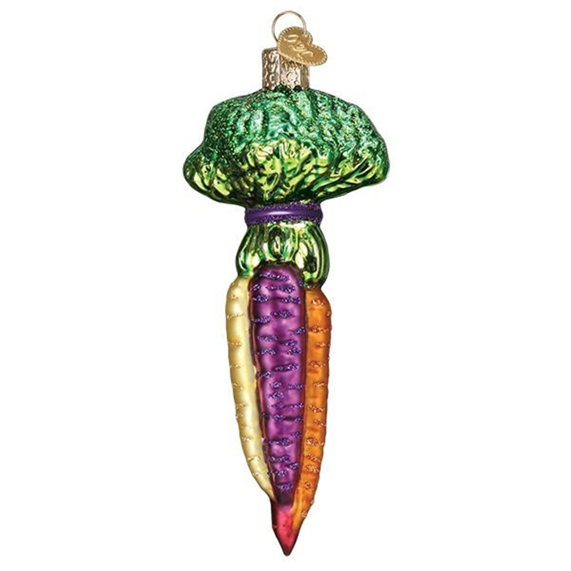 Old World Christmas Rainbow Carrots Glass Tree Ornament