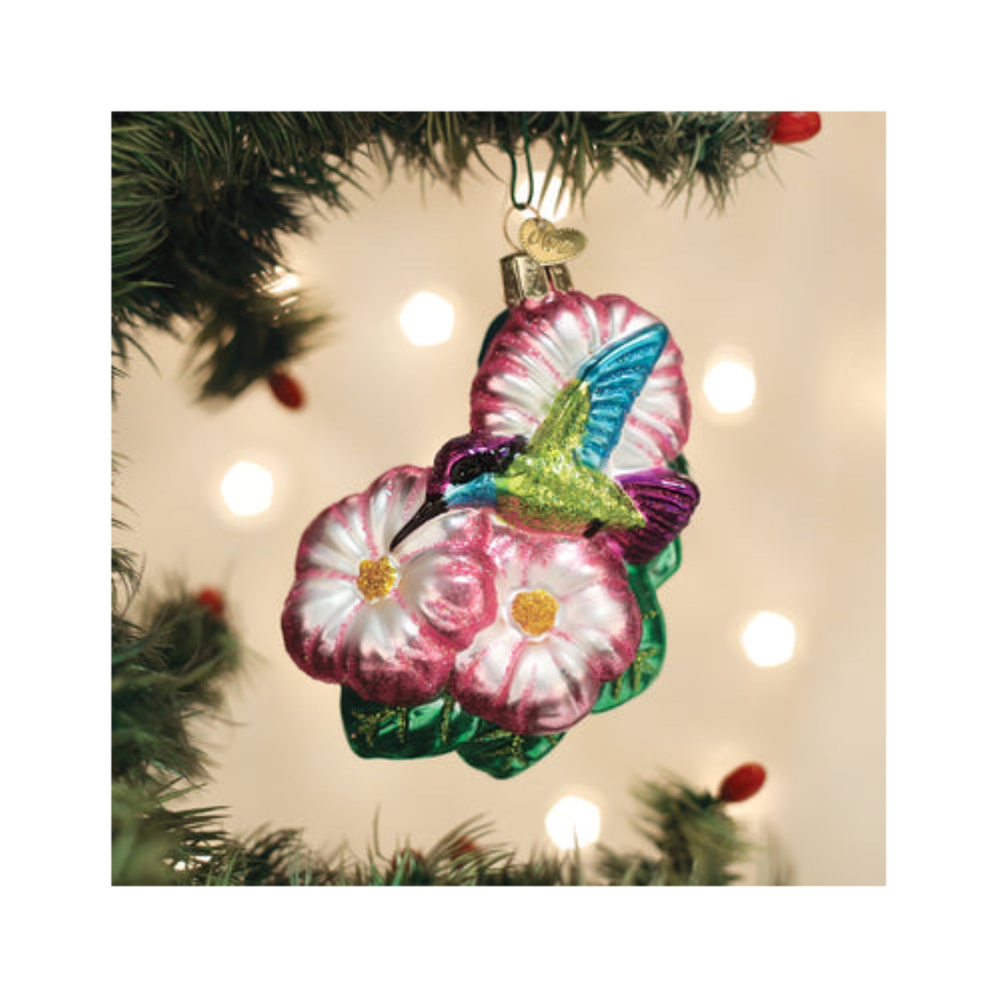 Old World Christmas Magnificent Hummingbird Blown Glass Holiday Ornament For Tree