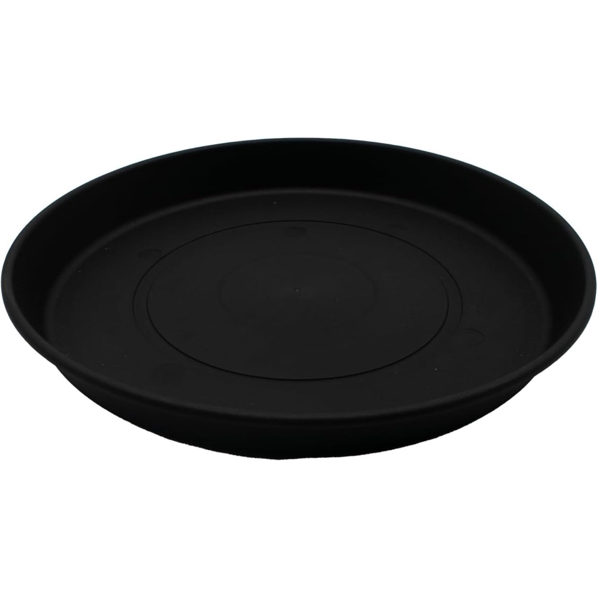 The HC Companies Round Prima Plastic Plant Saucer, Indoor Outdoor Plant Trays, Black, 8.5"