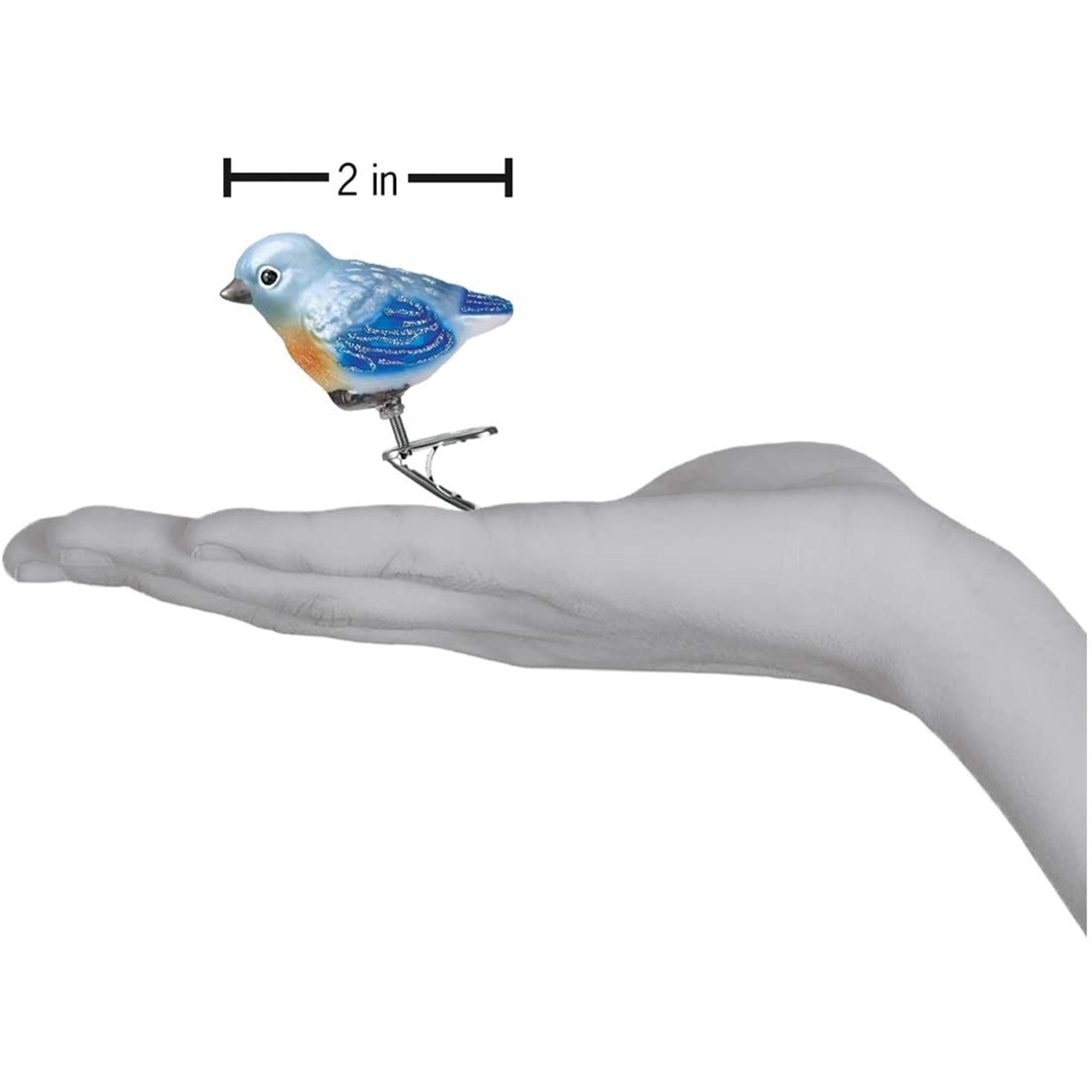 Old World Christmas Blown Glass Christmas Ornament, Baby Bluebird Clip-on Ornament