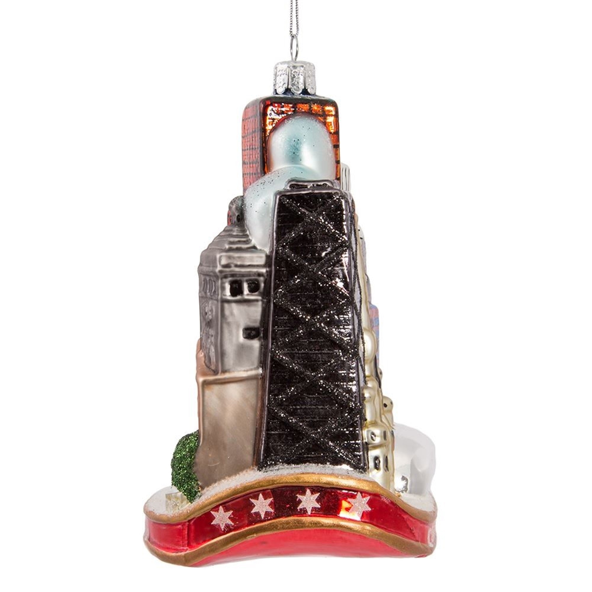 Kurt Adler Glass Chicago City Ornament, 5"