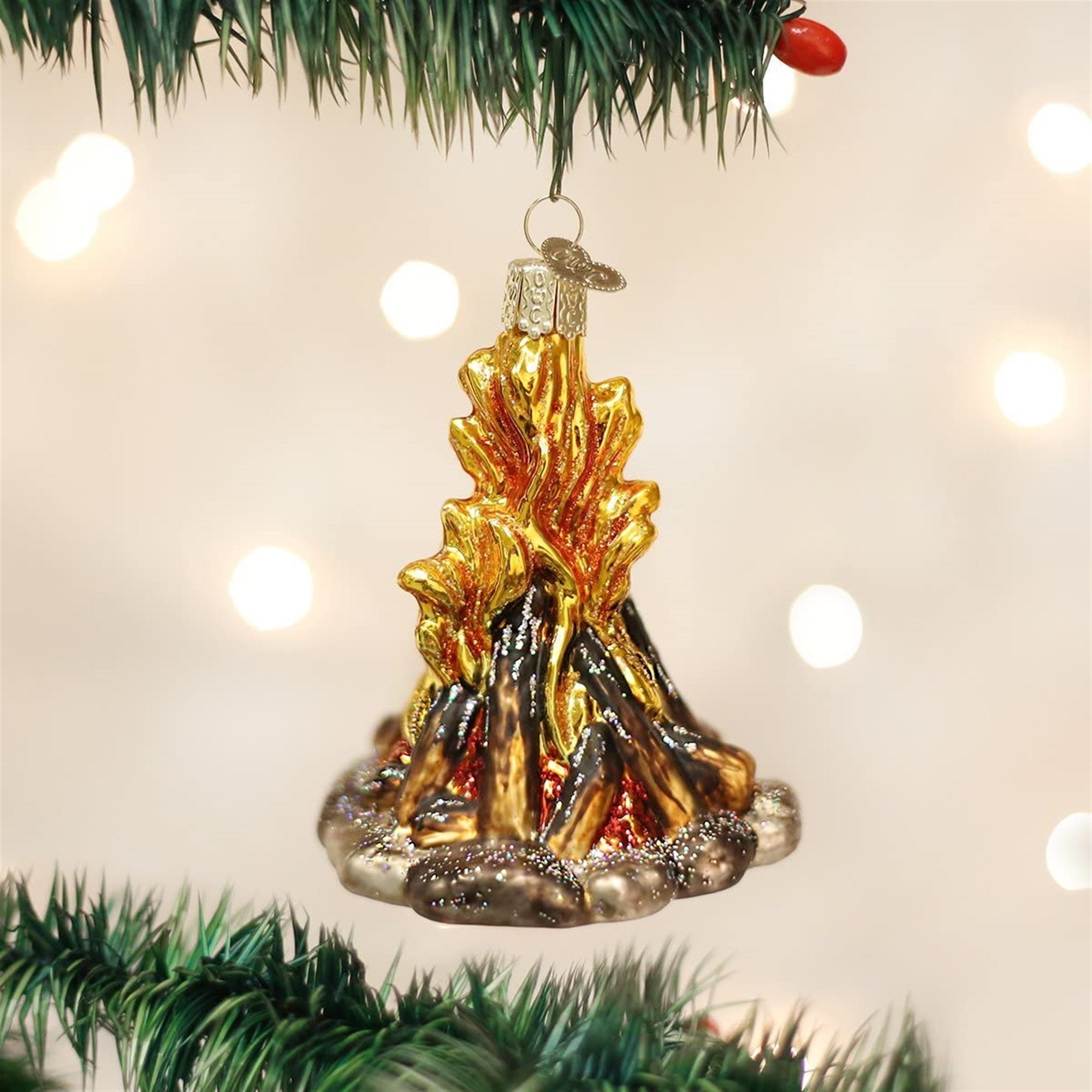 Old World Christmas Glass Blown Campfire Ornament for Christmas Tree