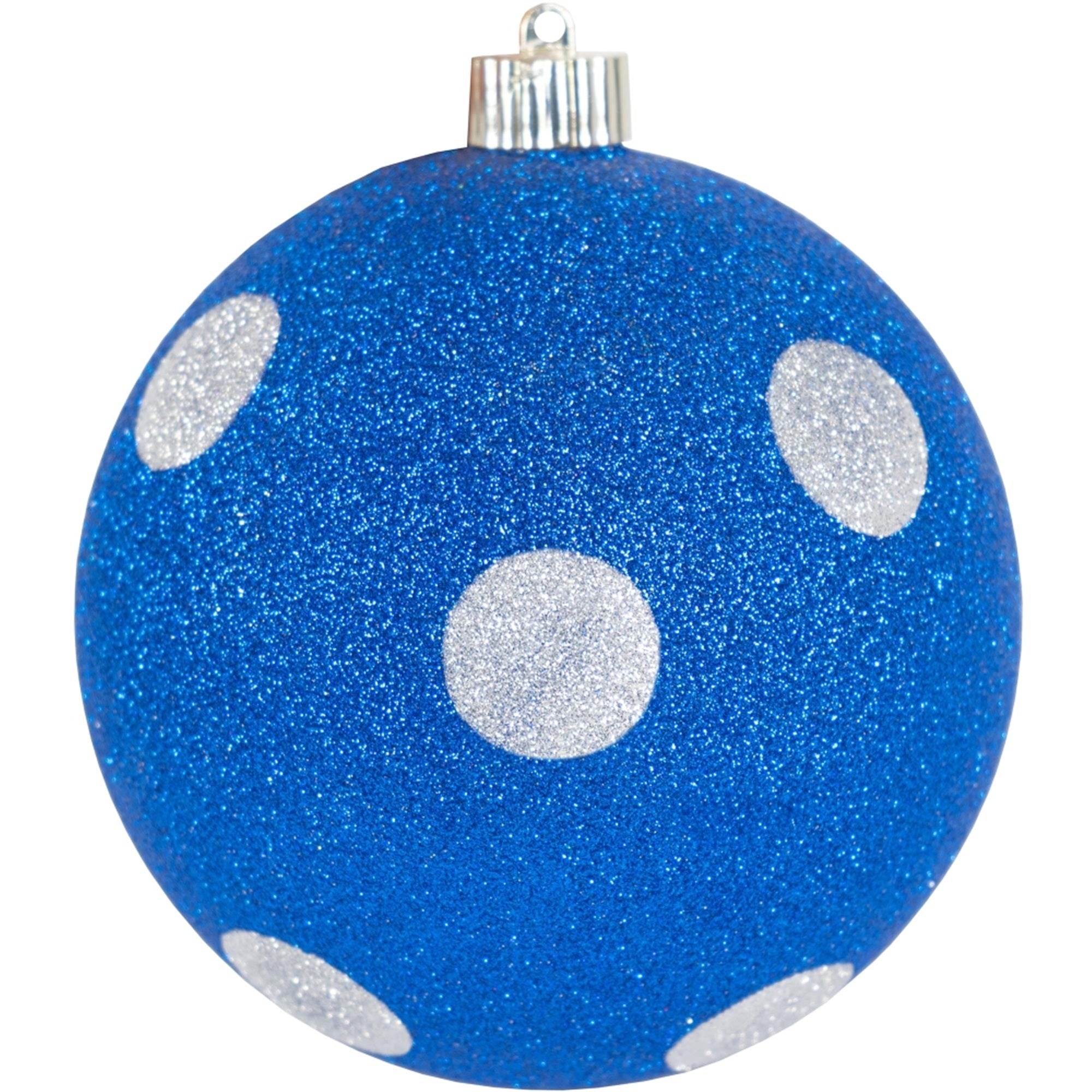 Christmas By Krebs Decorative Ball Ornament, 6 Inch, Blue & Silver (Pack of 8)