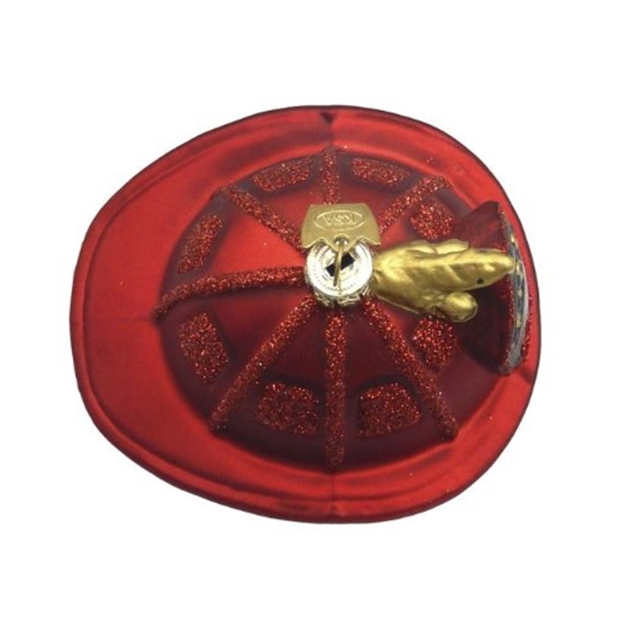Kurt Adler Noble Gems Firefighter Helmet Hanging Glass Christmas Ornament