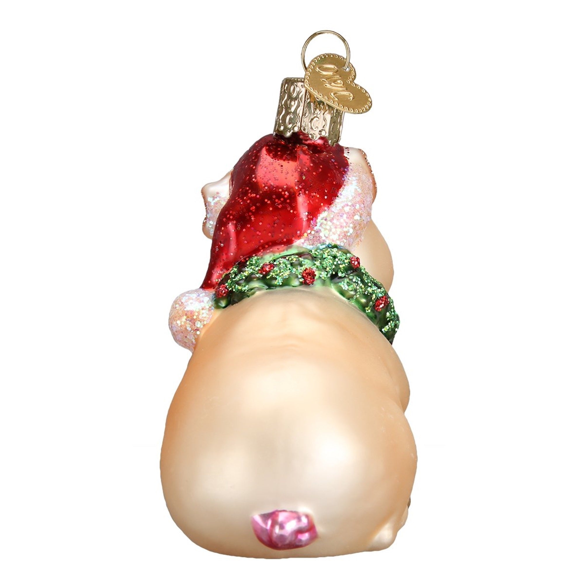 Old World Christmas Glass Blown Ornaments Holly Pig
