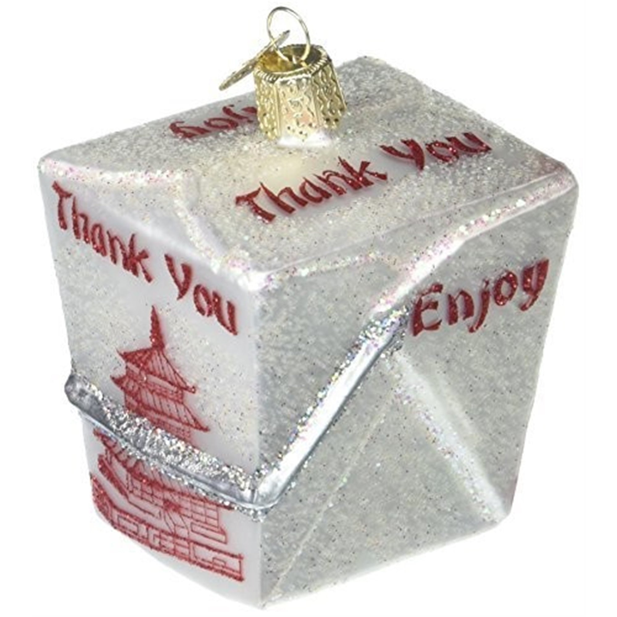 Old World Christmas Chinese Take-Out Glass Blown Ornament