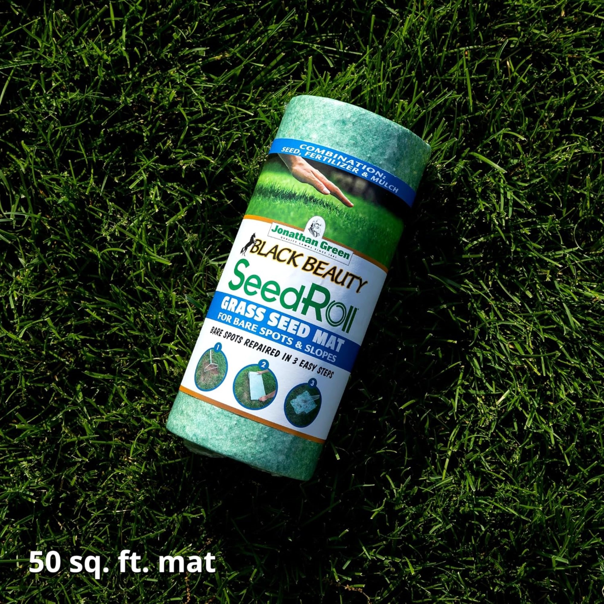Jonathan Green Black Beauty Biodegradable Grass Seed Roll, 50 Sq Ft