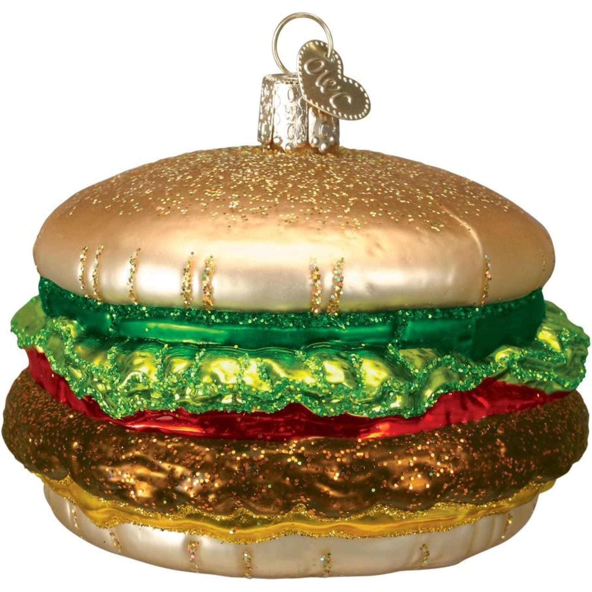 Old World Christmas Blown Glass Christmas Ornament, Cheeseburger