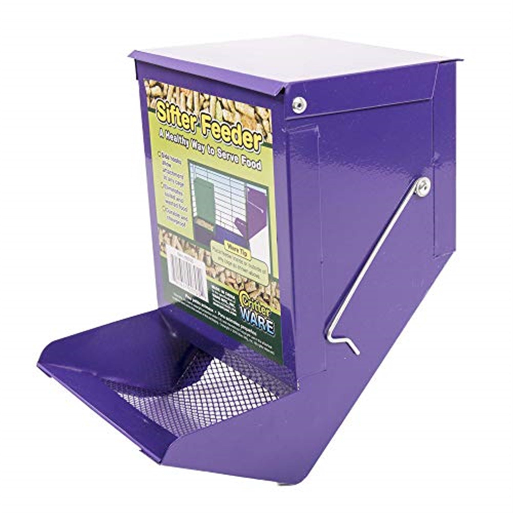 Ware Manufacturing Sifter Pet Feeder with Lid, Assorted Colors (Pack of 1)