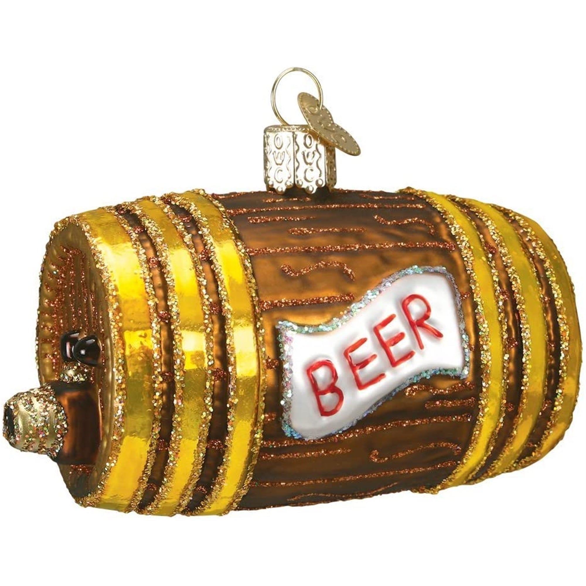 Old World Christmas Blown Glass Christmas Ornament, Beer Keg