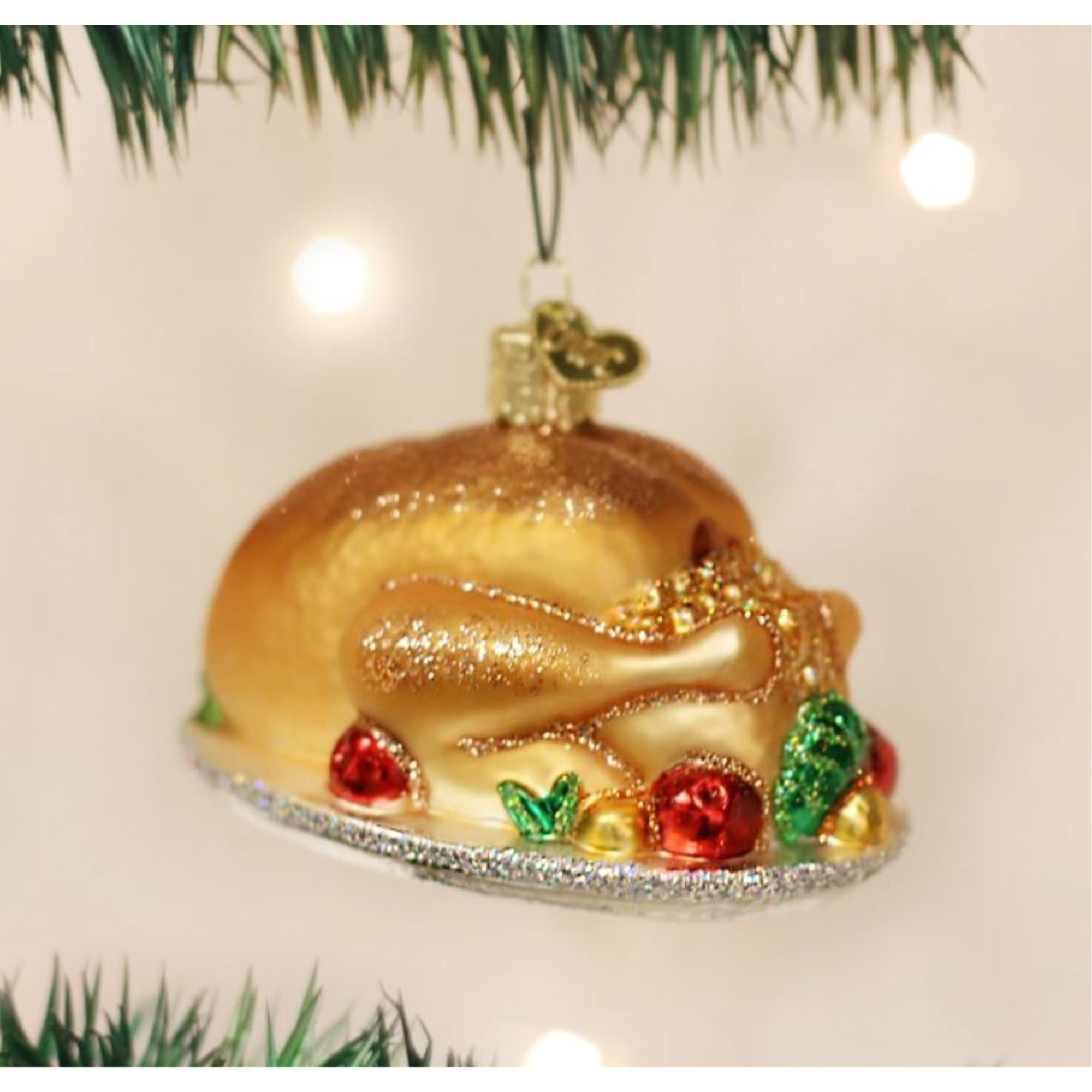 Old World Christmas Turkey Platter Glass Blown Ornament