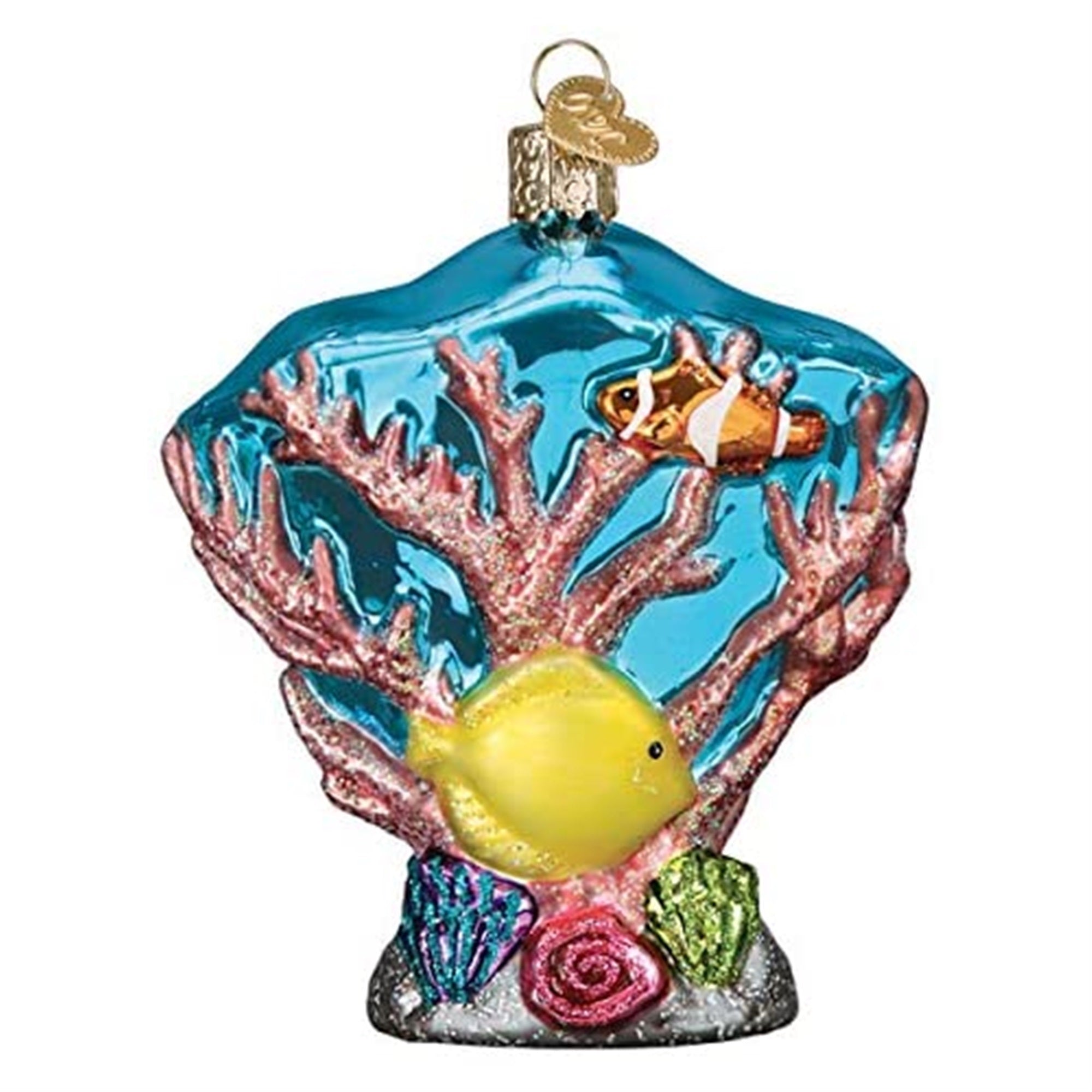 Old World Christmas Glass Blown Ornament, Coral Reef, 4"