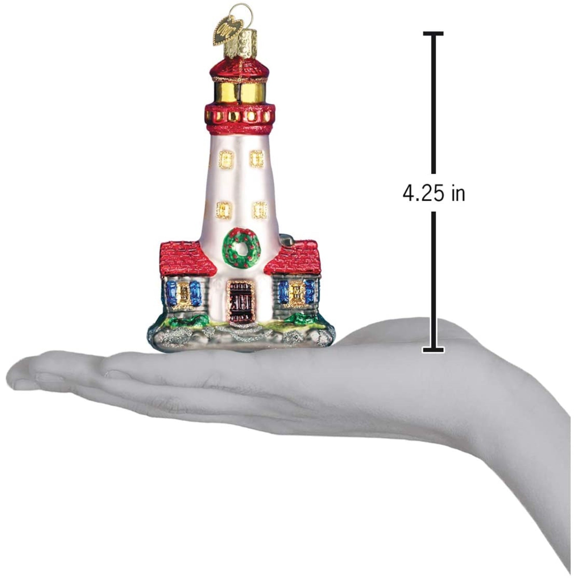 Old World Christmas Blown Glass Christmas Ornament, Lighthouse