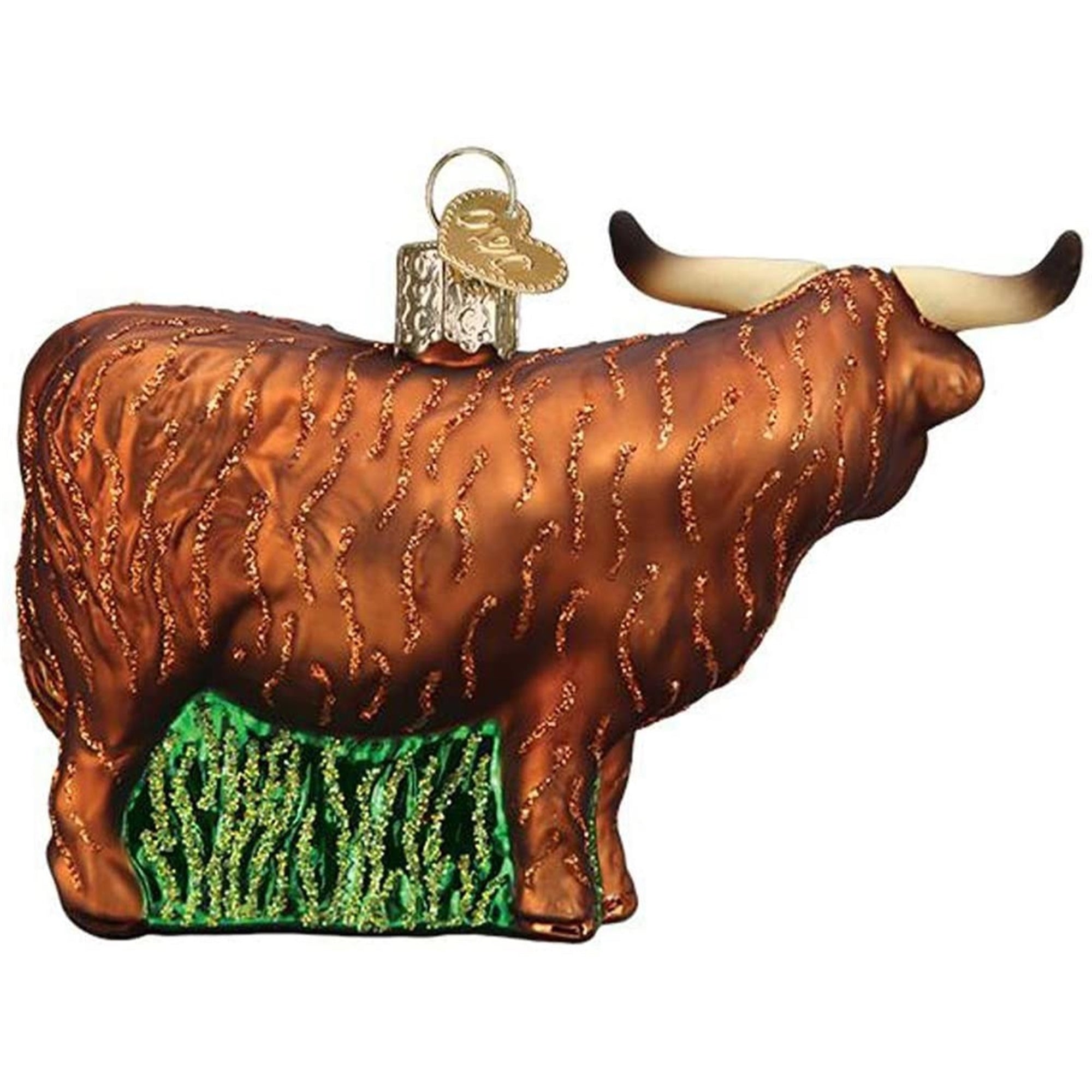 Old World Christmas Glass Blown Highland Cow Ornament