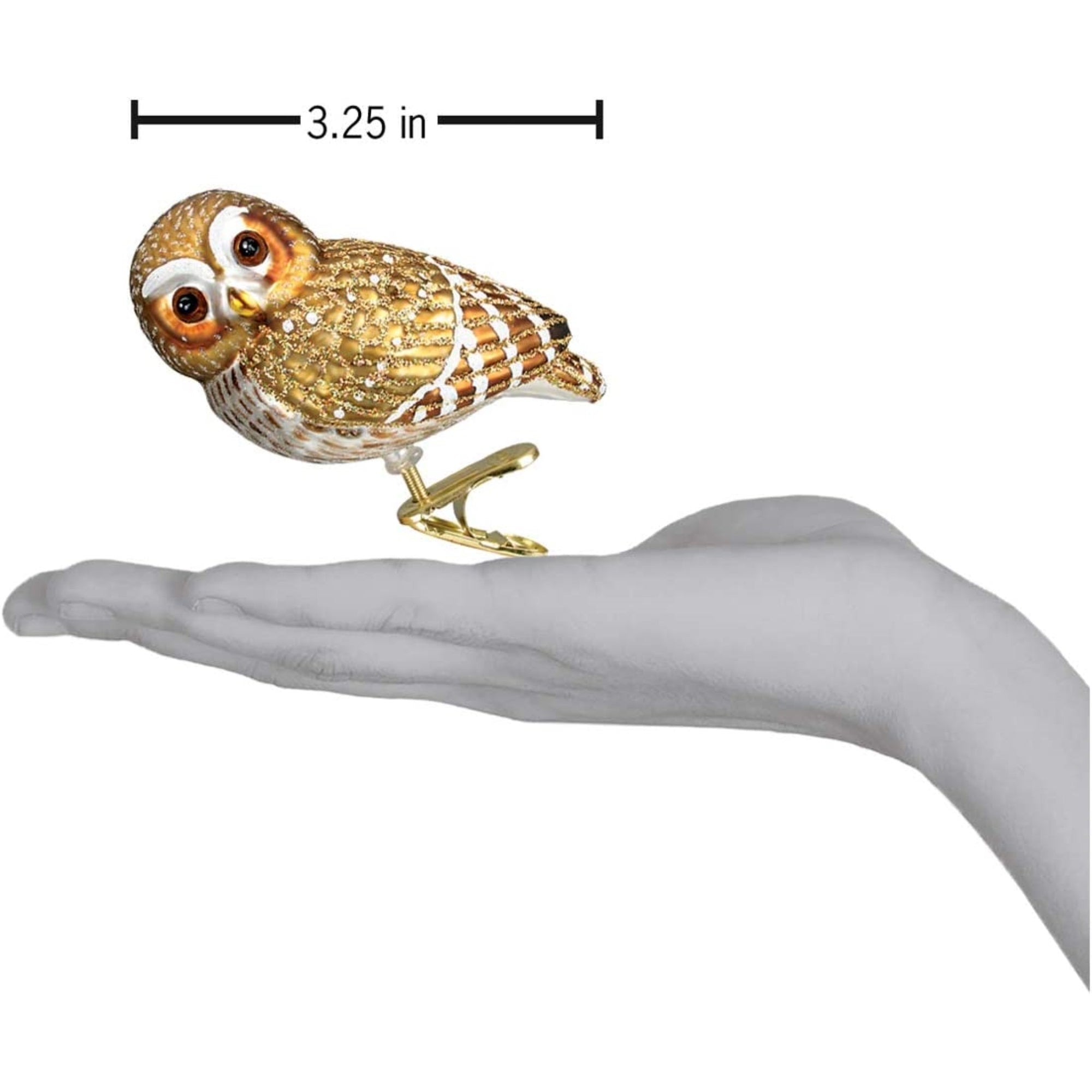 Old World Christmas Pygmy Owl Glass Blown Ornament for Christmas Tree