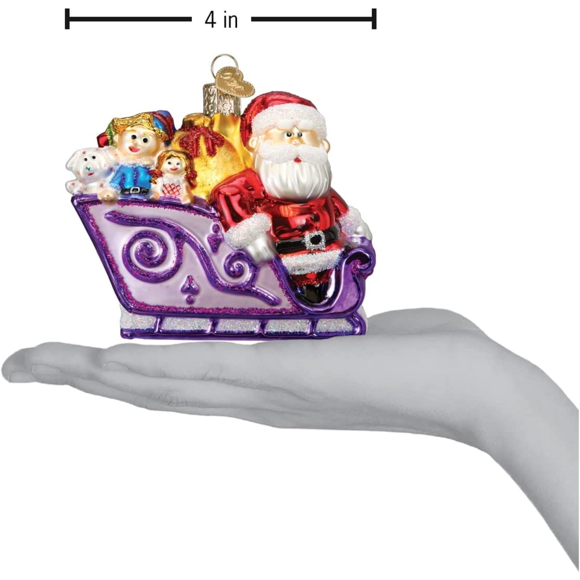 Old World Christmas Santa and Friends Glass Blown Ornament for Christmas Tree