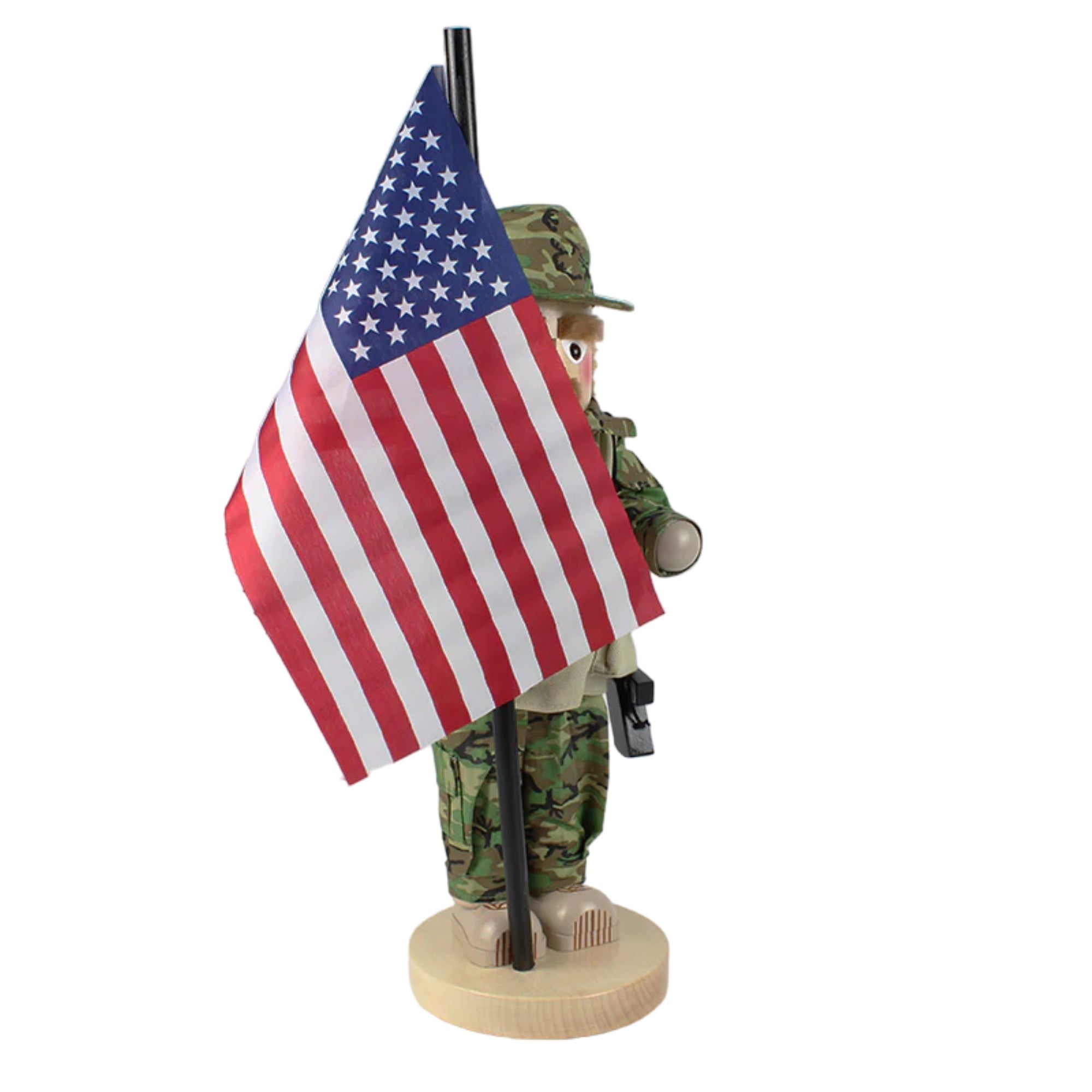 Steinbach Wooden Big Nutcracker For Christmas Decoration From Germany, U.S. Army Soldier, 17.25"