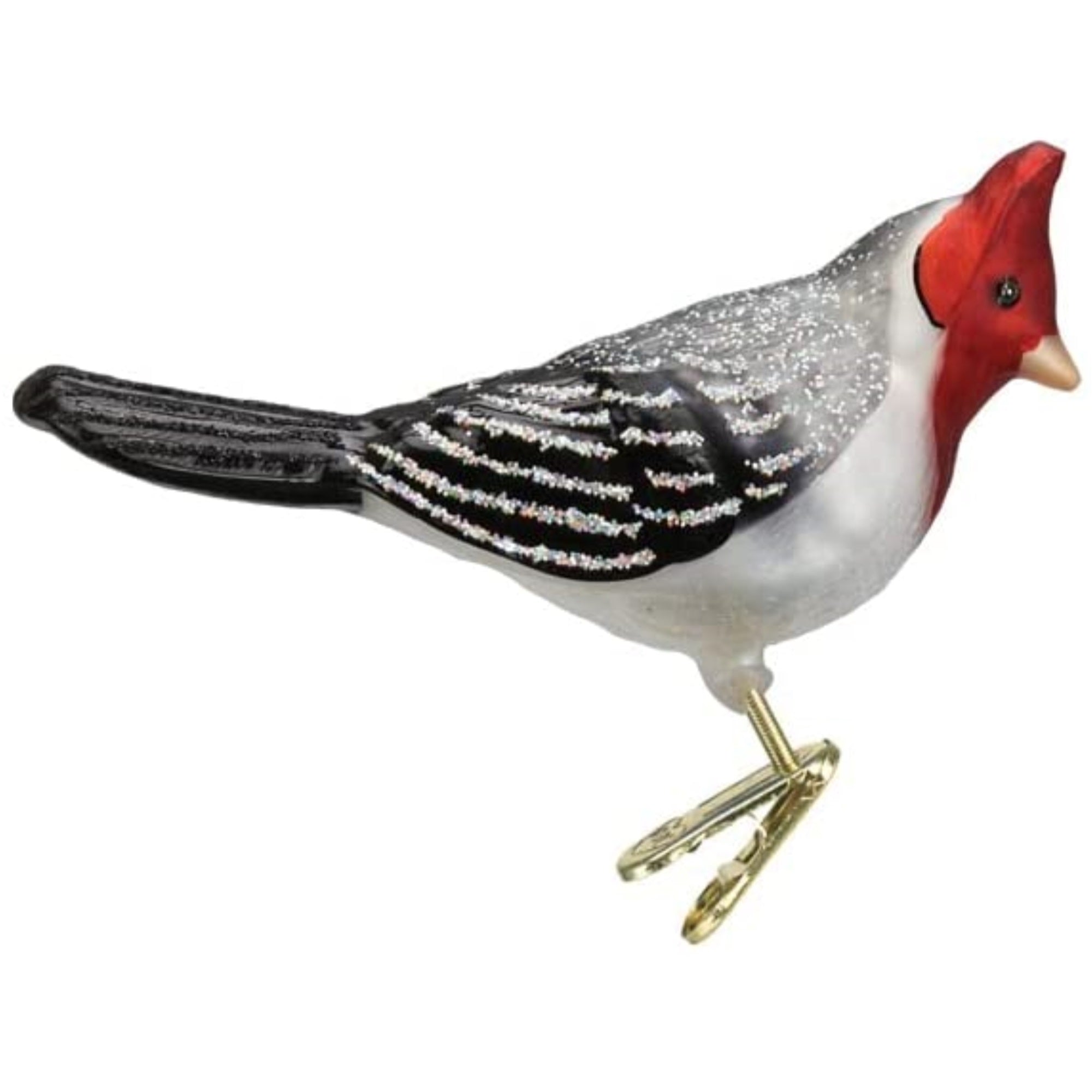 Old World Christmas Red-Crested Cardinal Glass Blown Ornament for Christmas Tree