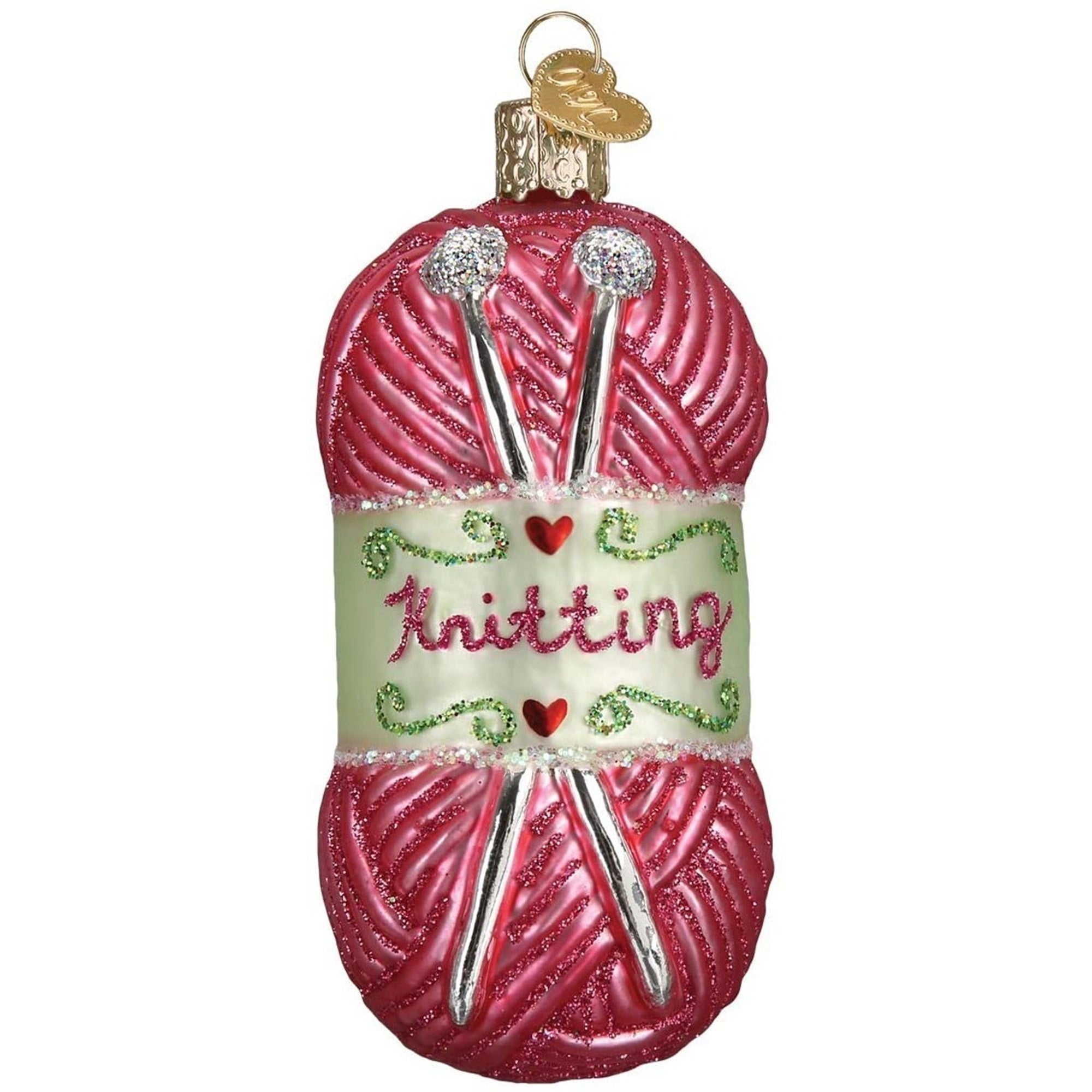 Old World Christmas Glass Blown Knitting Yarn Ornament