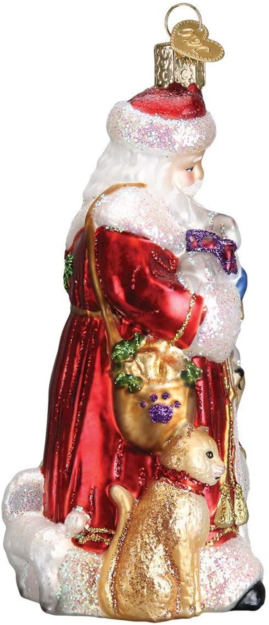 Old World Christmas Glass Blown Santa's Furry Friends Ornament