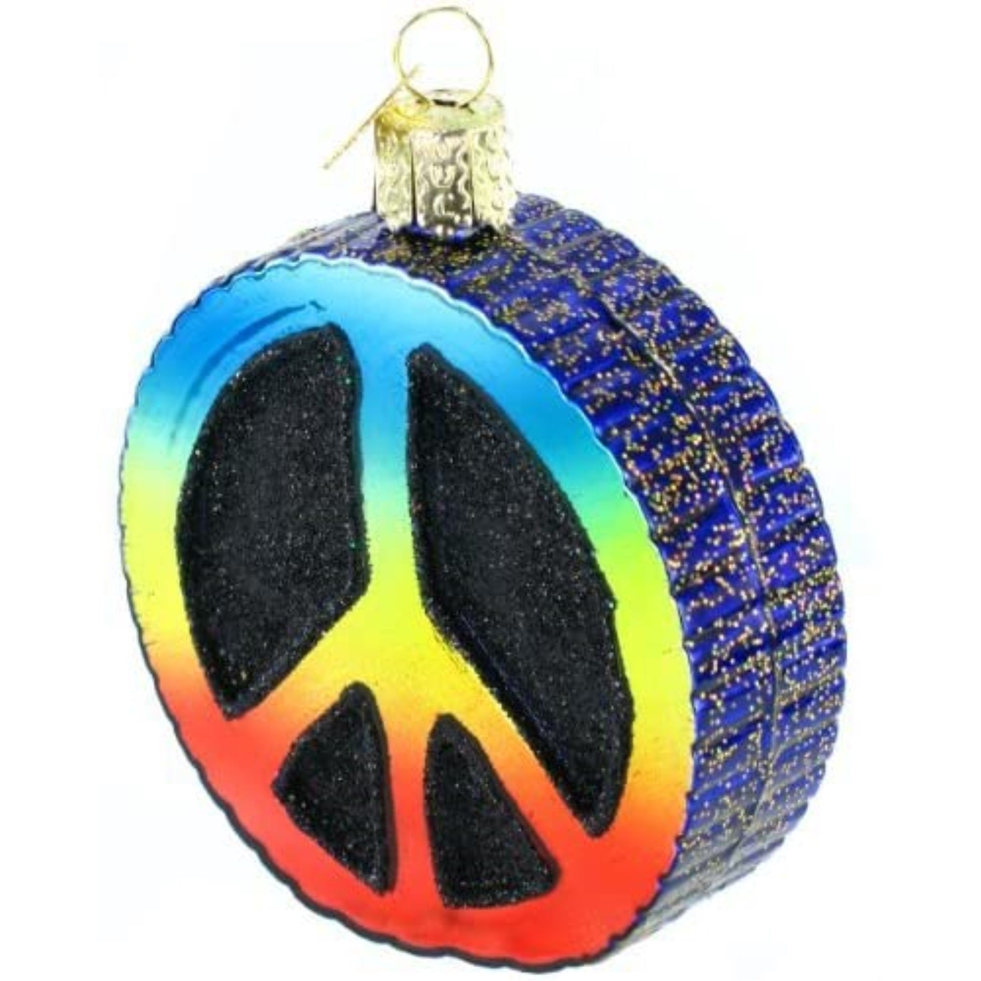 Old World Christmas Glass Blown Tree Ornament, Peace Sign