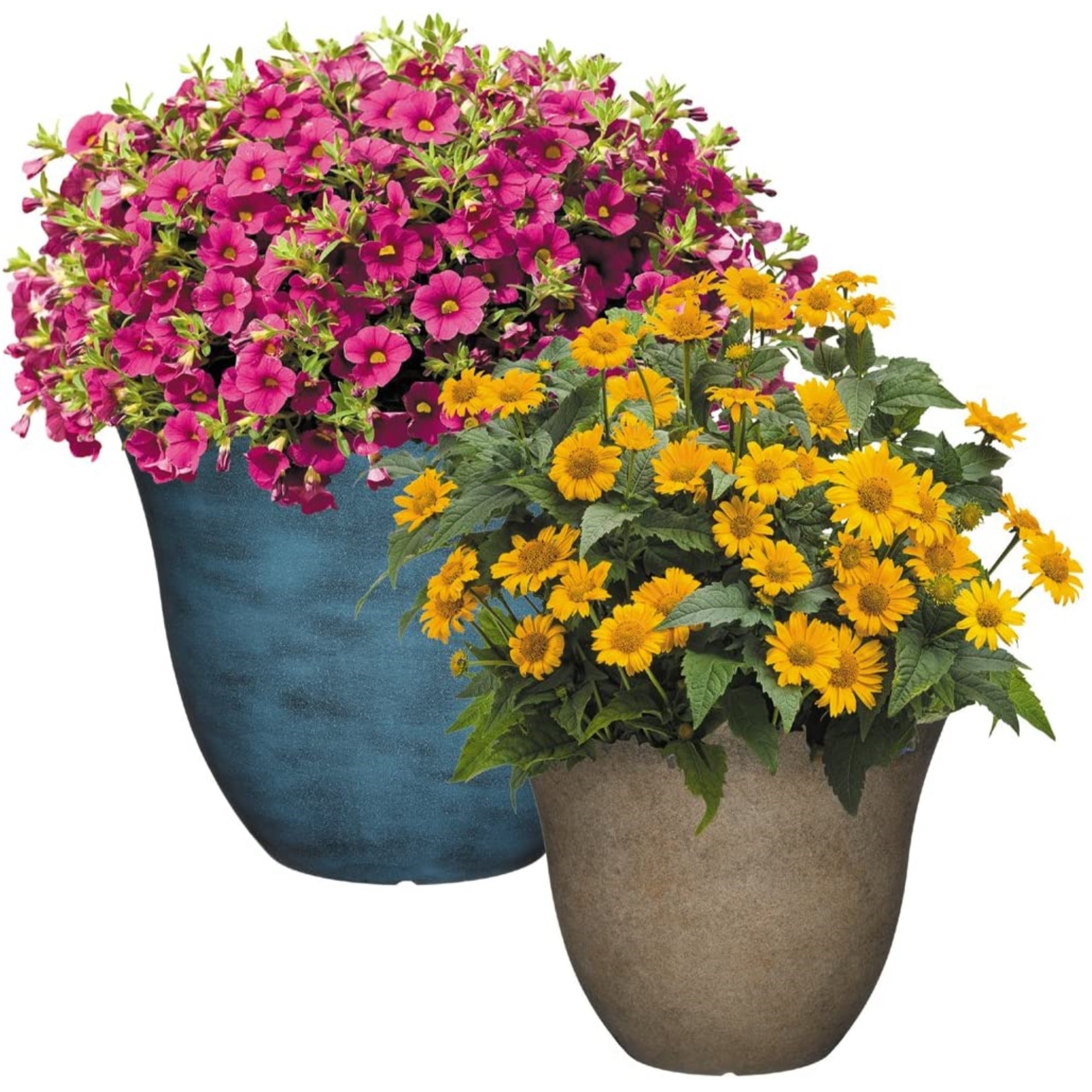 Classic Home and Garden Indoor/Outdoor Round Honeysuckle Resin Flower Pot Planter